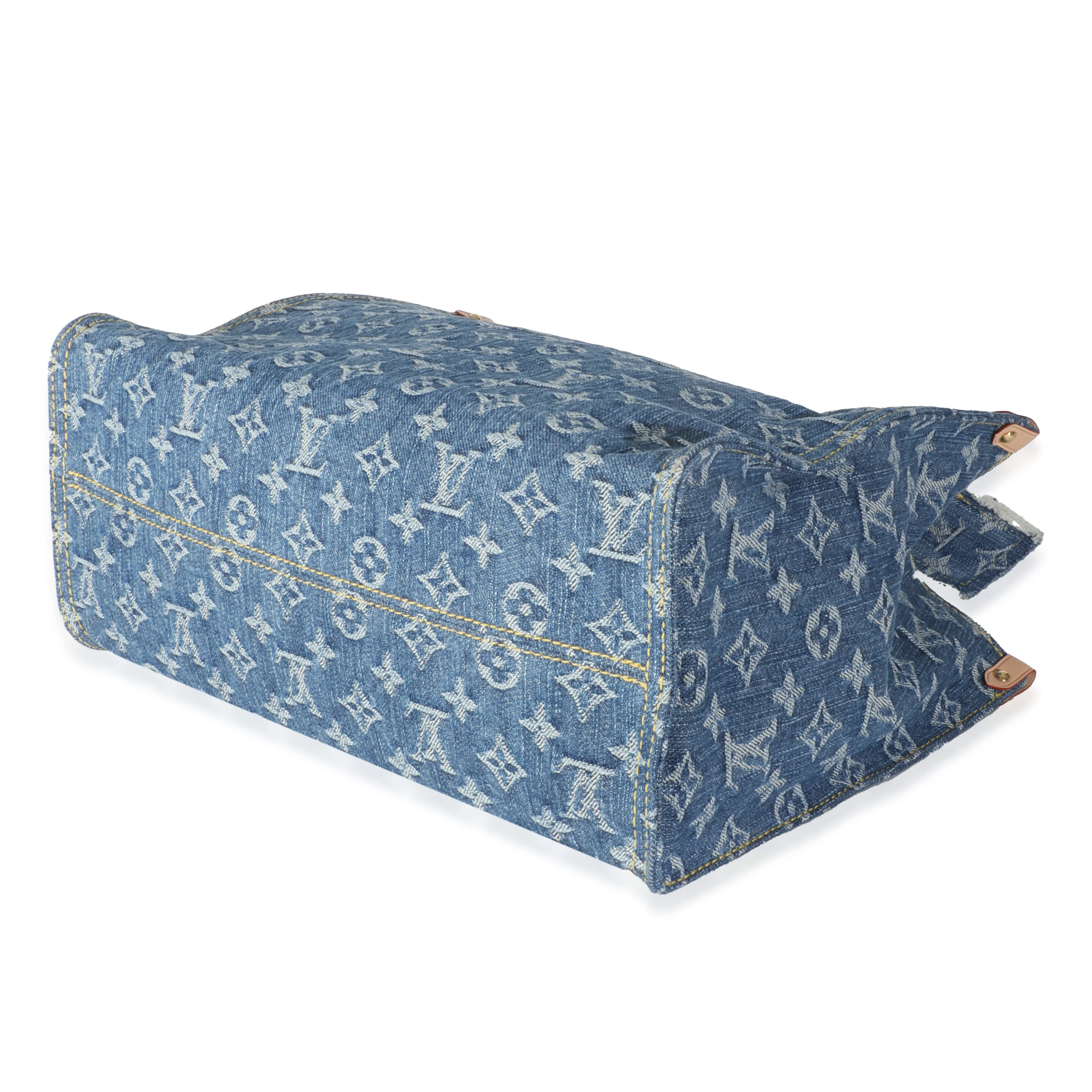 Blue Monogram Denim Onthego MM - Image 7