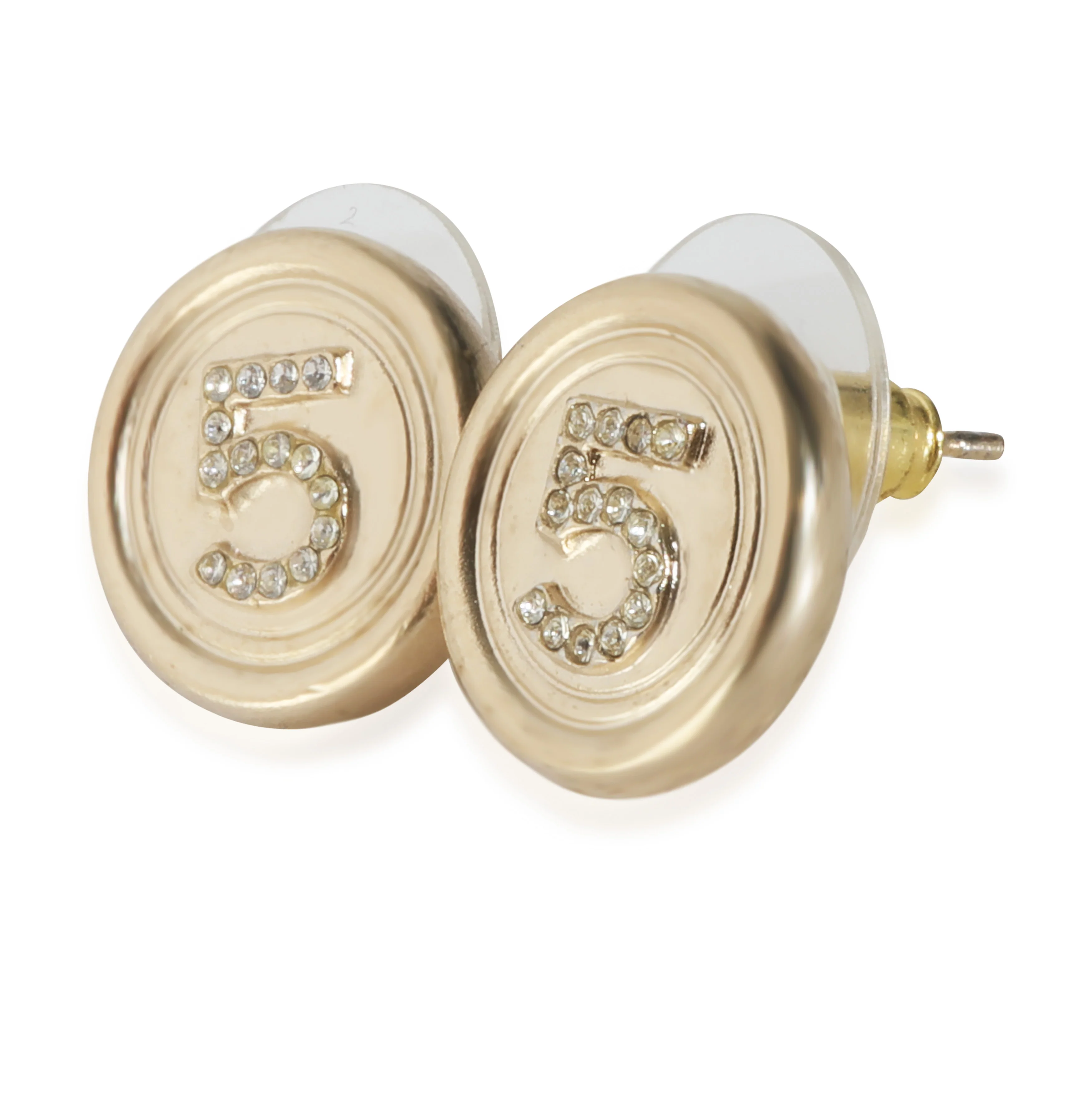 Gold-Plated 2021 Number 5 Stud Earrings - Image 2