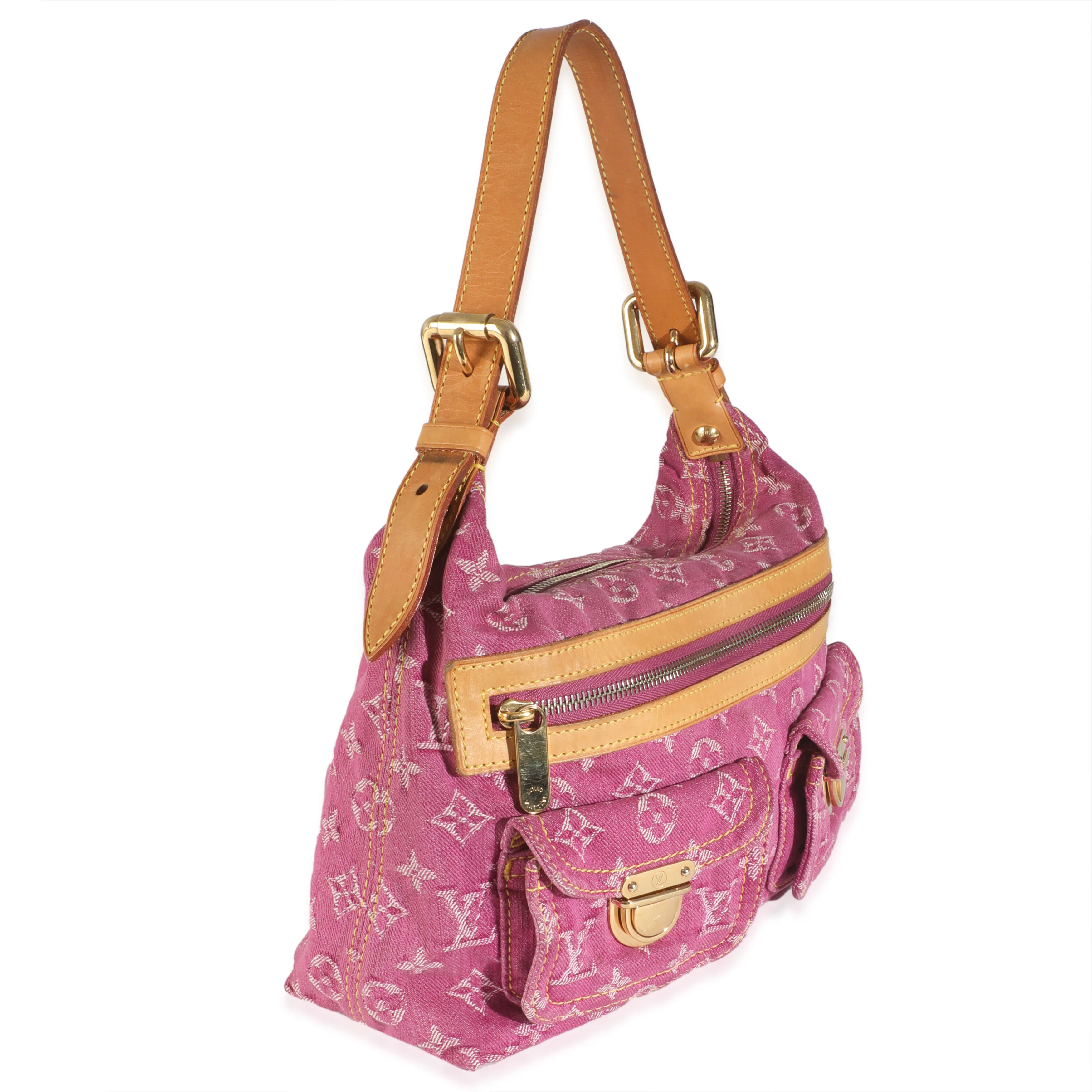 Pink Monogram Denim Pleaty Bag - Image 2