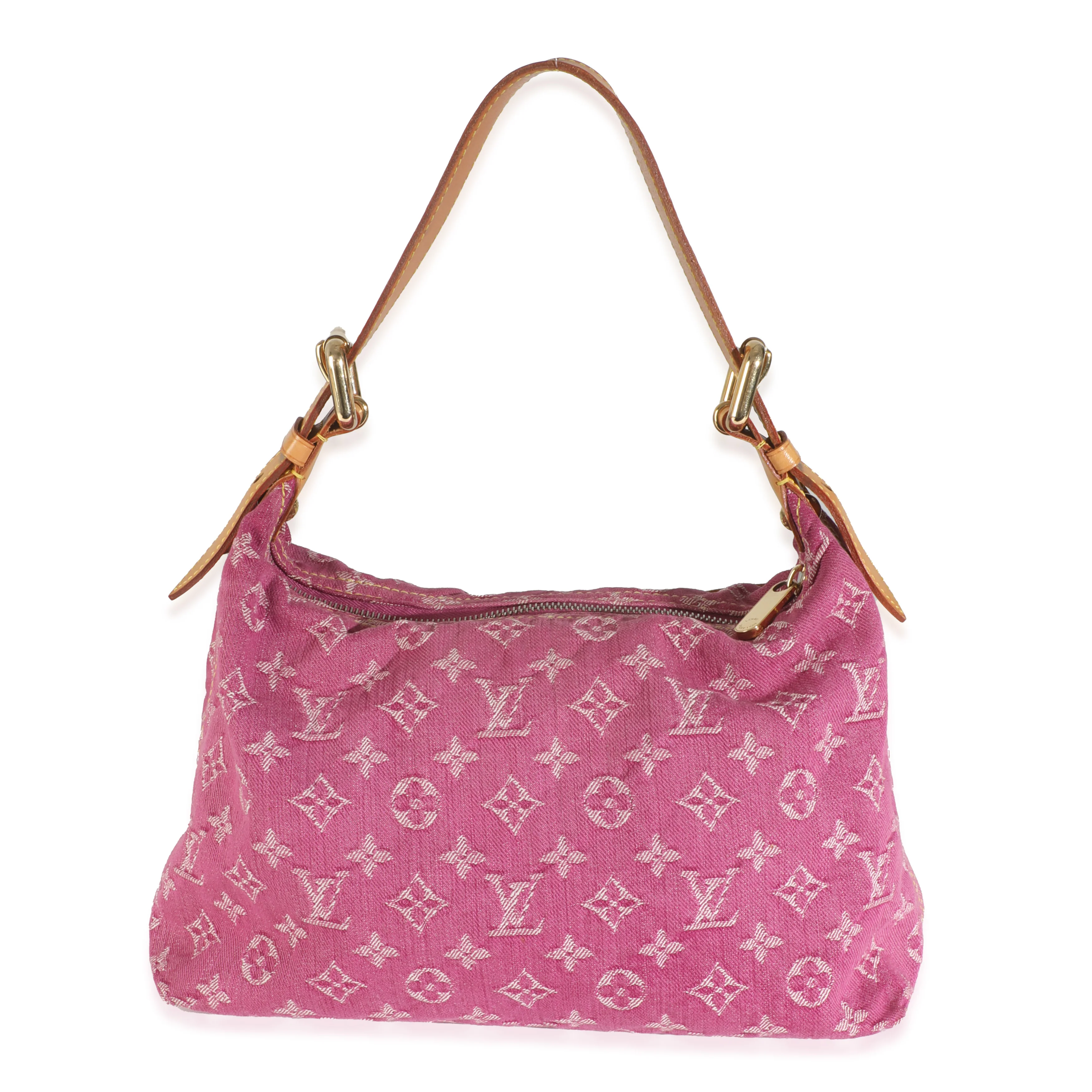 Pink Monogram Denim Pleaty Bag - Image 3