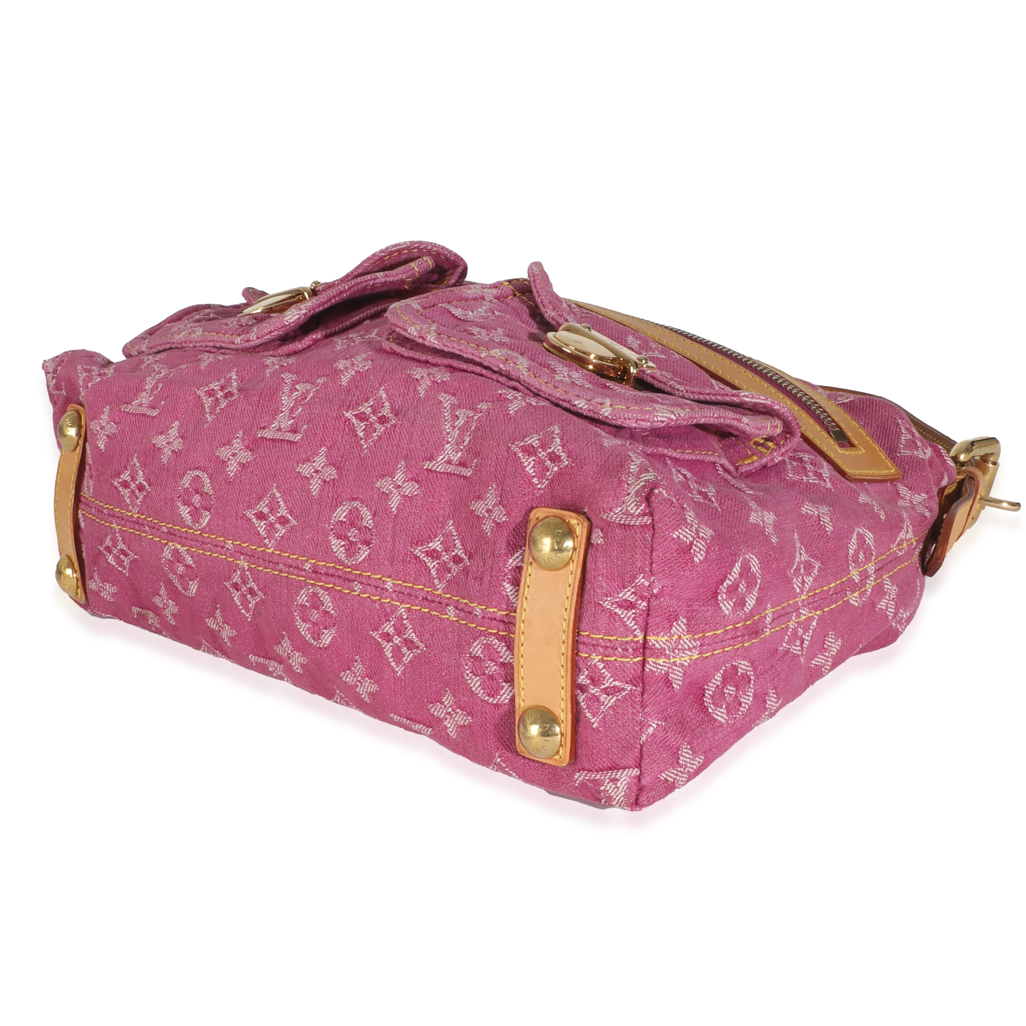 Pink Monogram Denim Pleaty Bag - Image 5