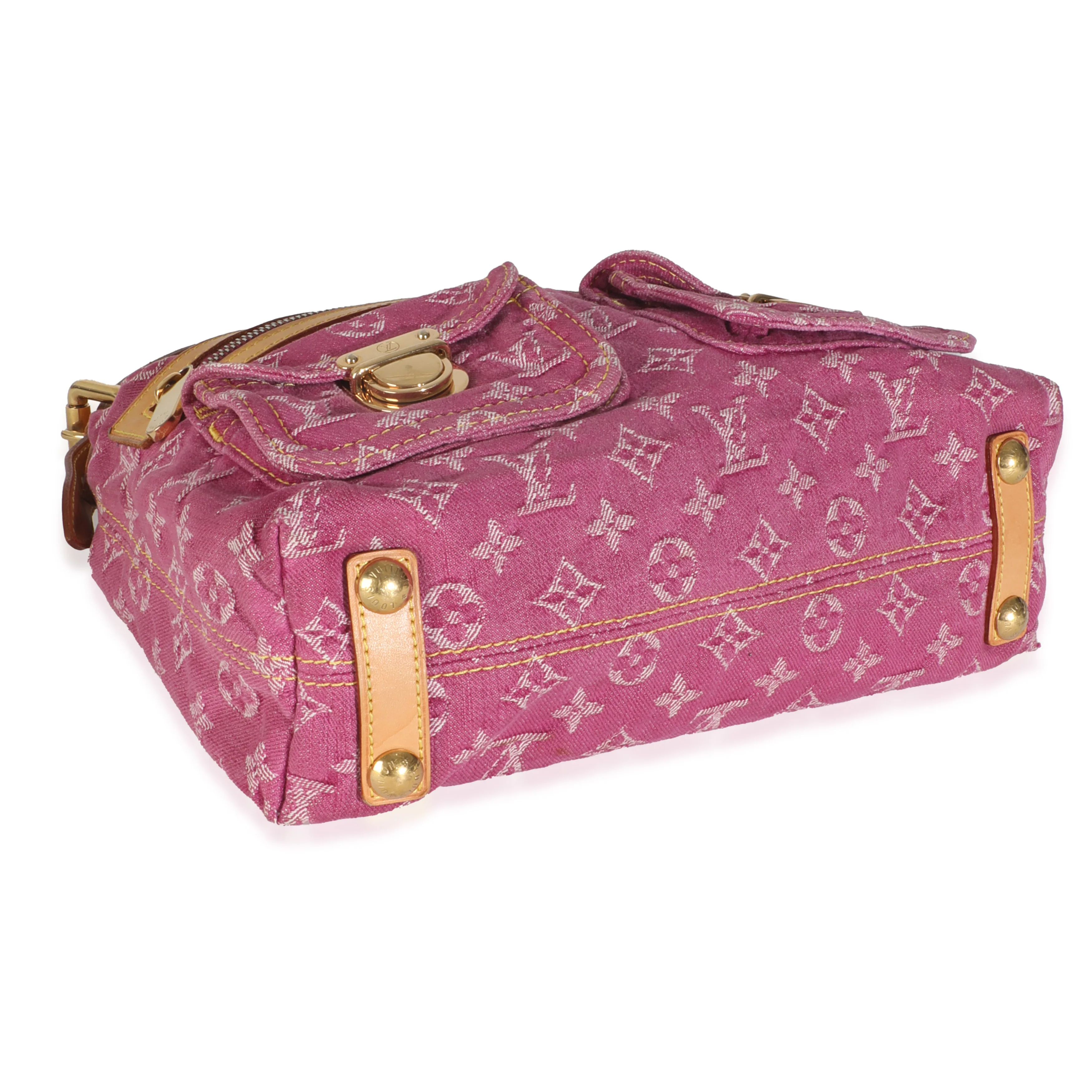 Pink Monogram Denim Pleaty Bag - Image 6