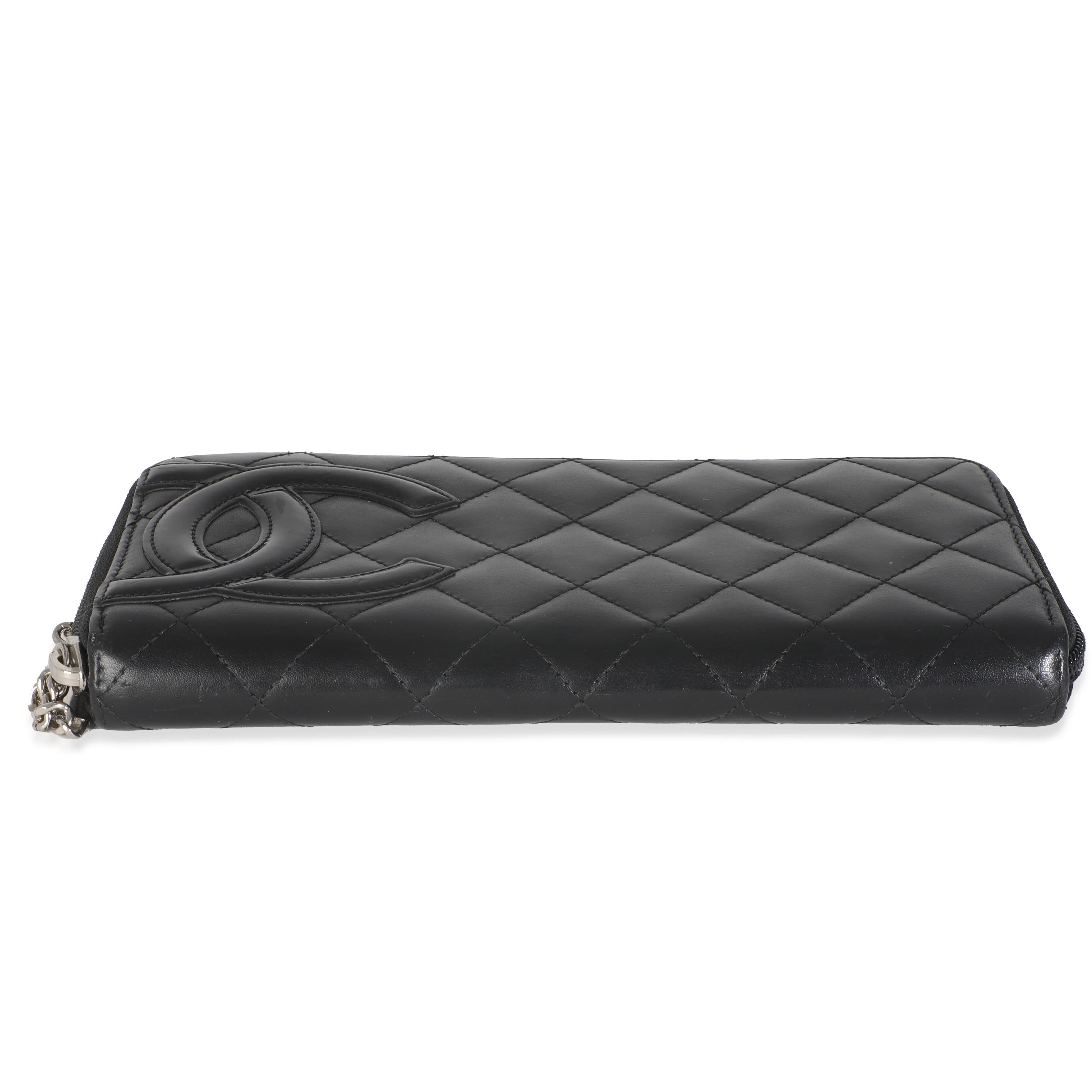 Vintage Black Quilted Lambskin Cambon Wallet - Image 5