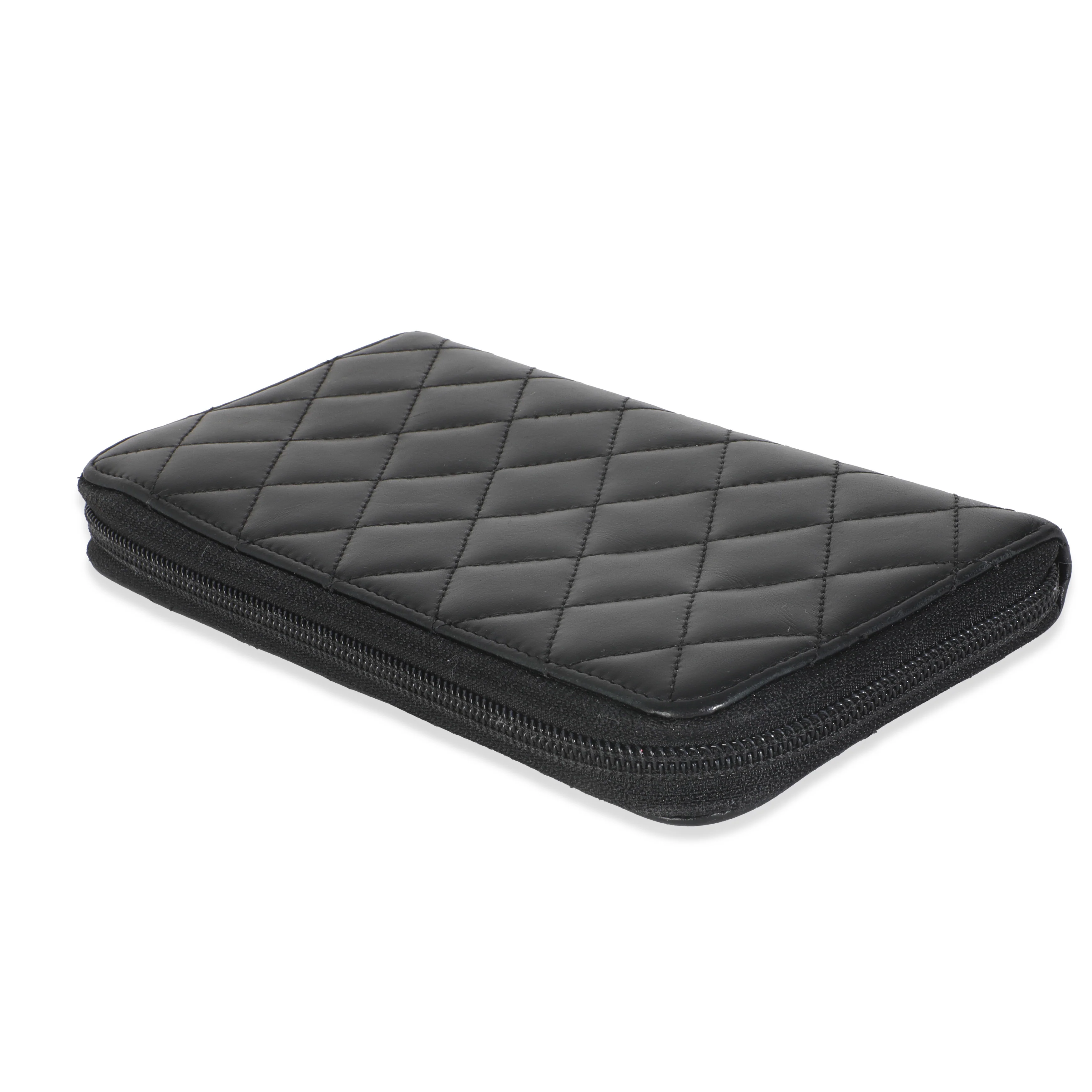 Vintage Black Quilted Lambskin Cambon Wallet - Image 6