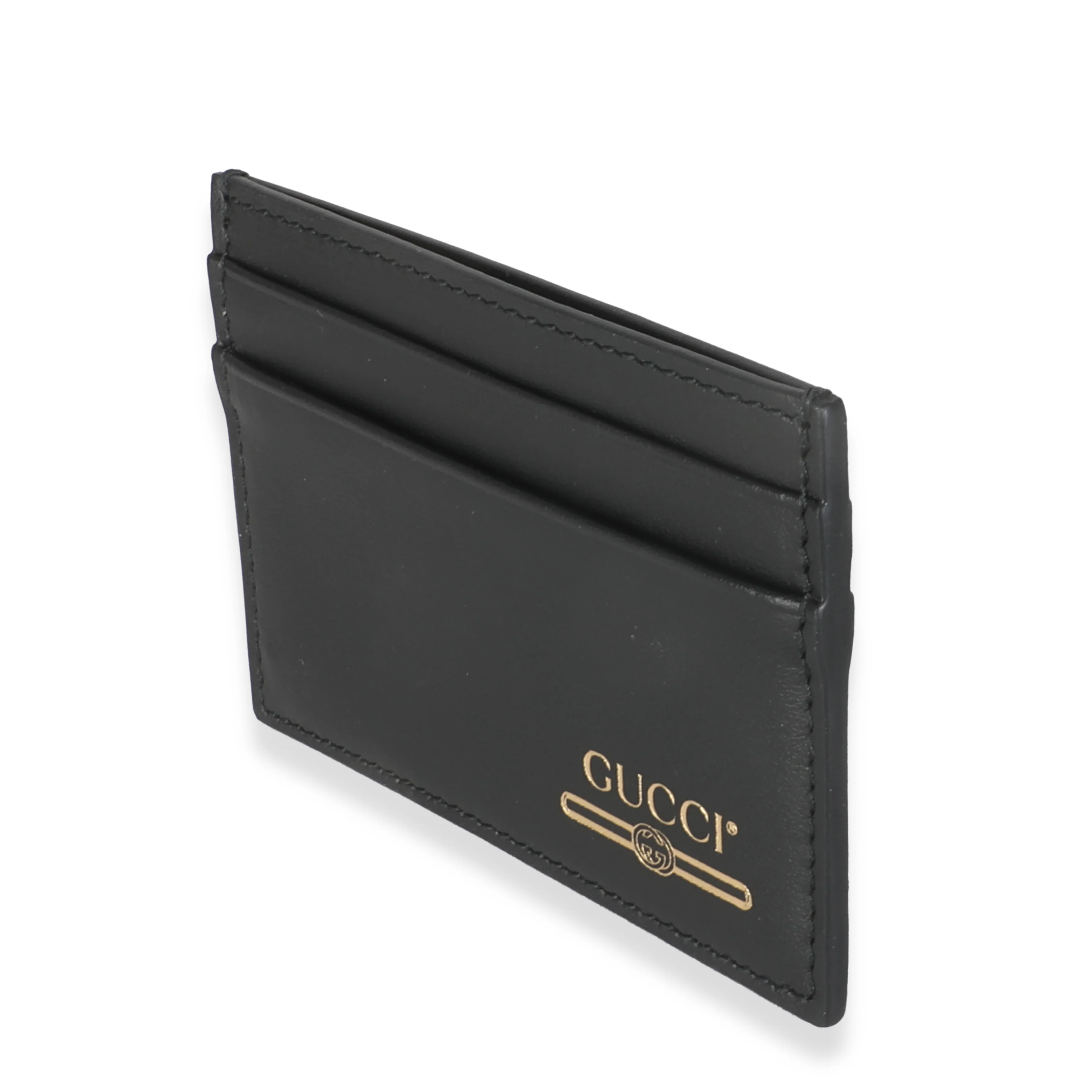Black Leather Slim Logo Card Holder - Image 2