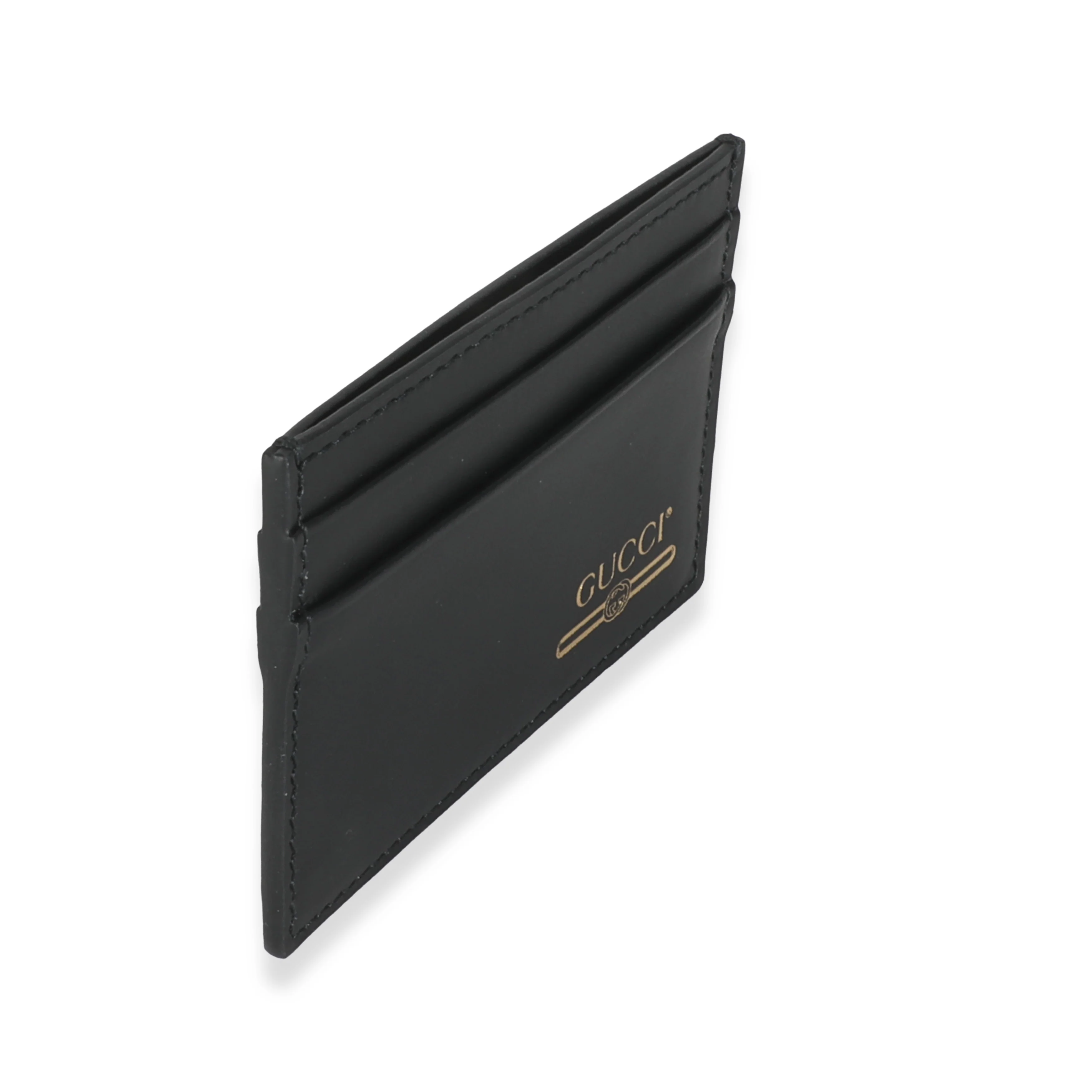 Black Leather Slim Logo Card Holder - Image 3
