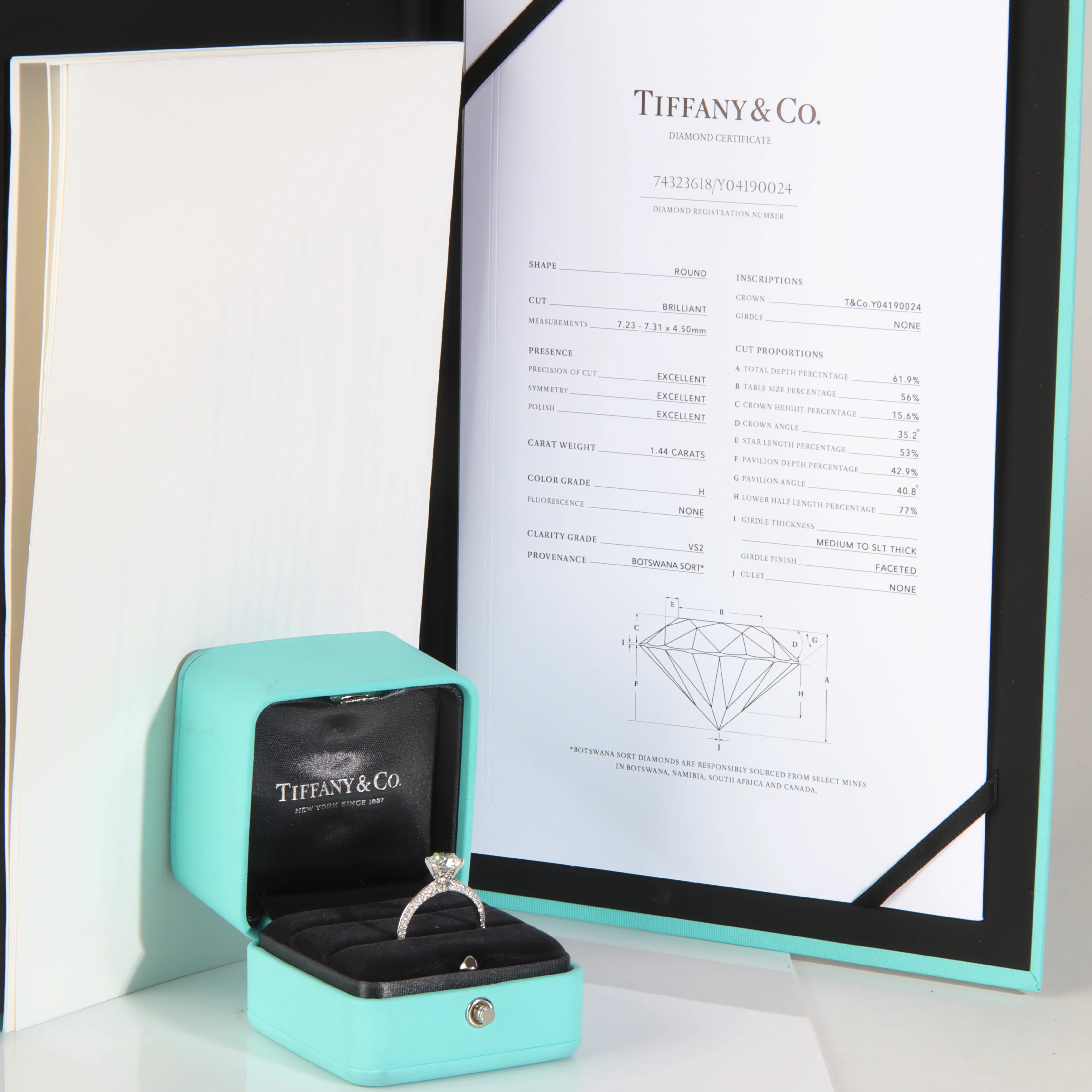 1.44 ct Diamond Pave Tiffany Setting Engagement Ring - Image 6
