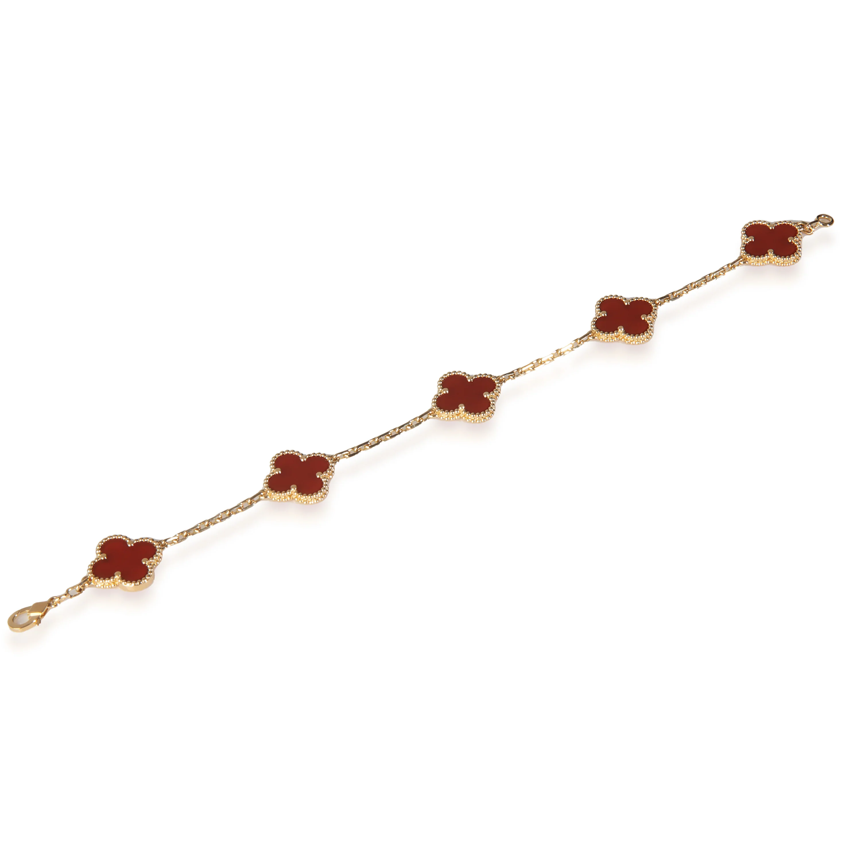 Yellow Gold Carnelian Vintage Alhambra Bracelet - Image 2