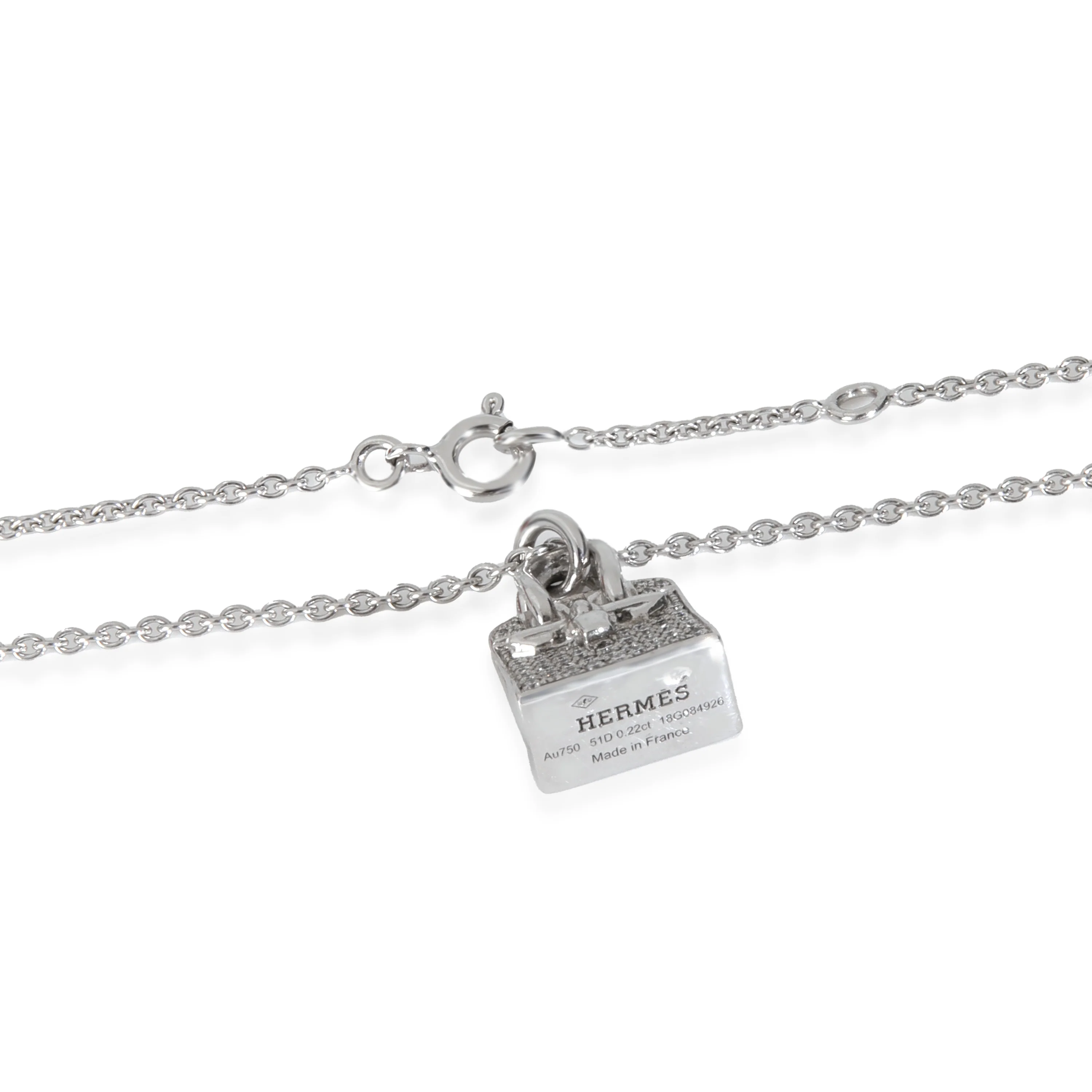 White Gold Diamond Birkin Amulette Pendant - Image 3