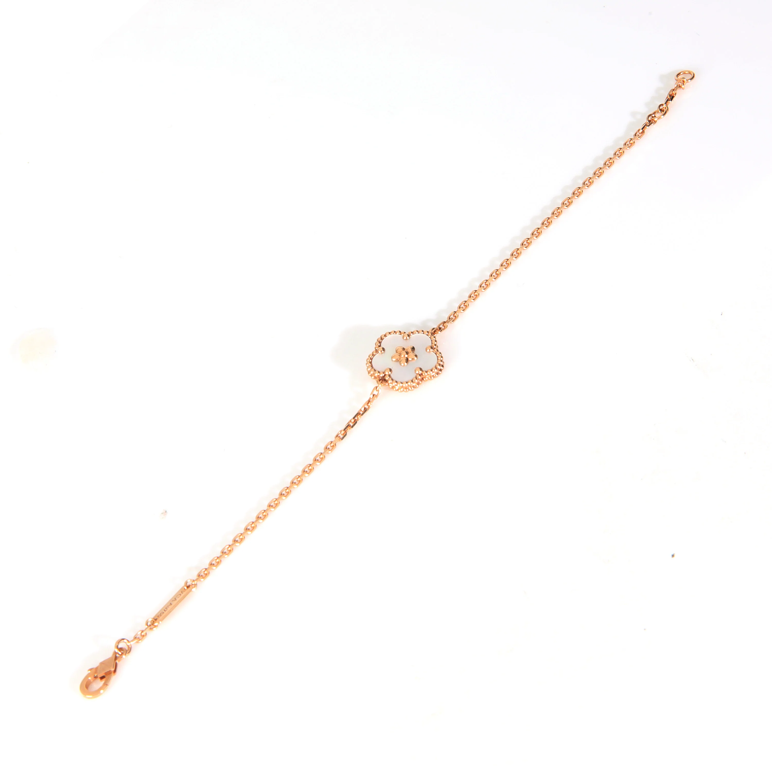 Rose Gold Mother Of Pearl Lucky Spring Plum Blossom Bracelet - Image 2