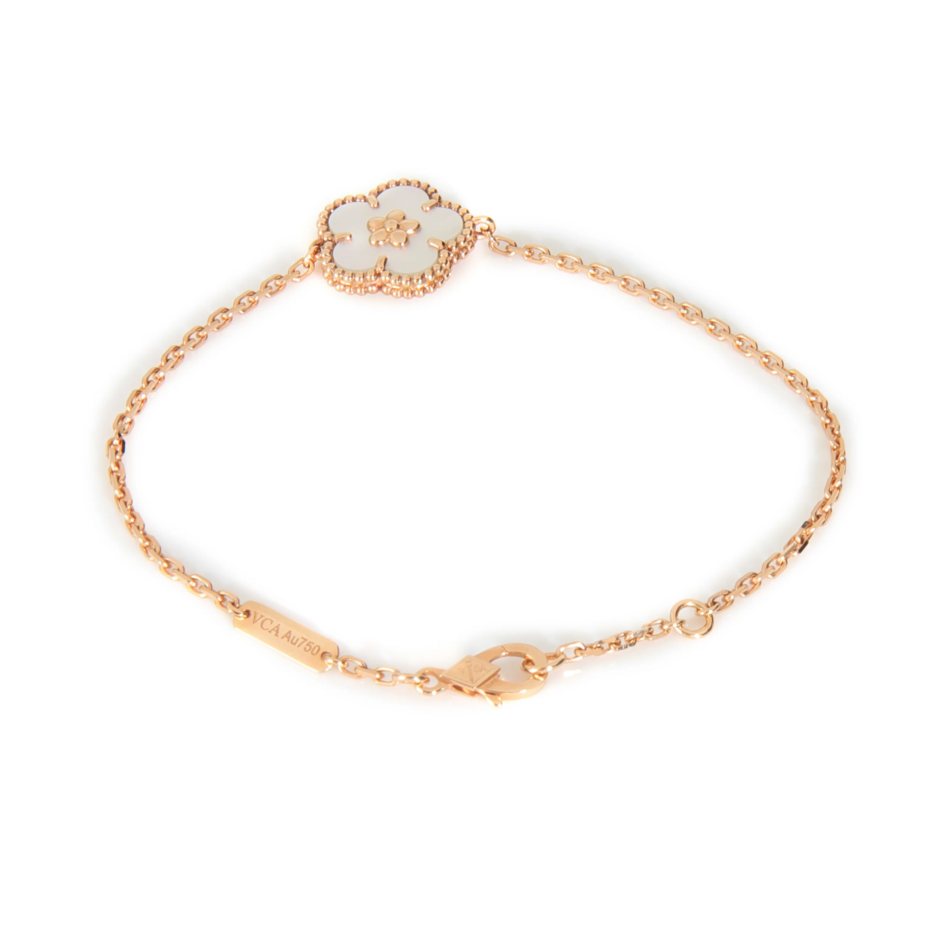 Rose Gold Mother Of Pearl Lucky Spring Plum Blossom Bracelet - Image 3