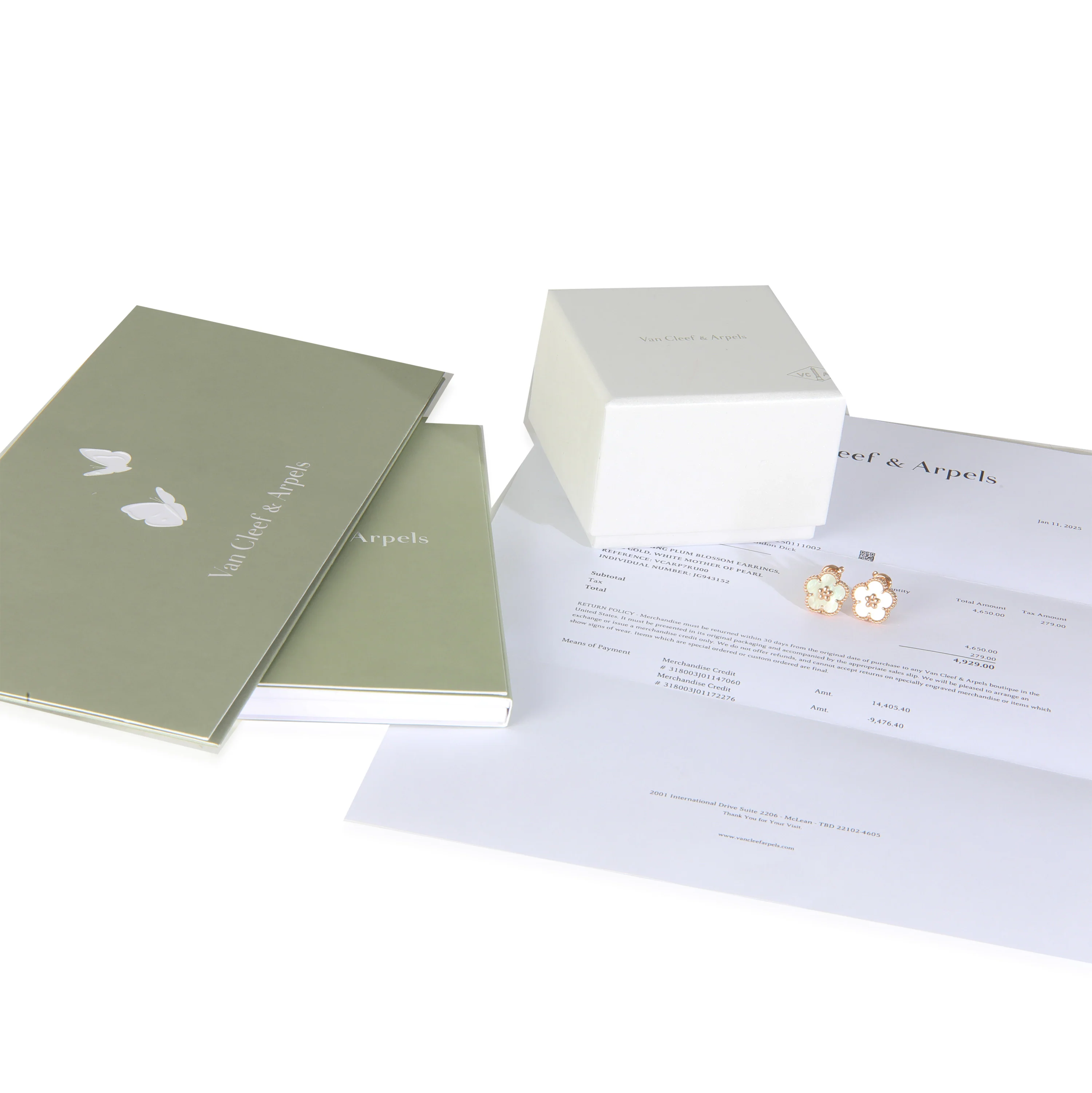 Rose Gold Mother Of Pearl Lucky Spring Plum Blossom Earrings - Image 5