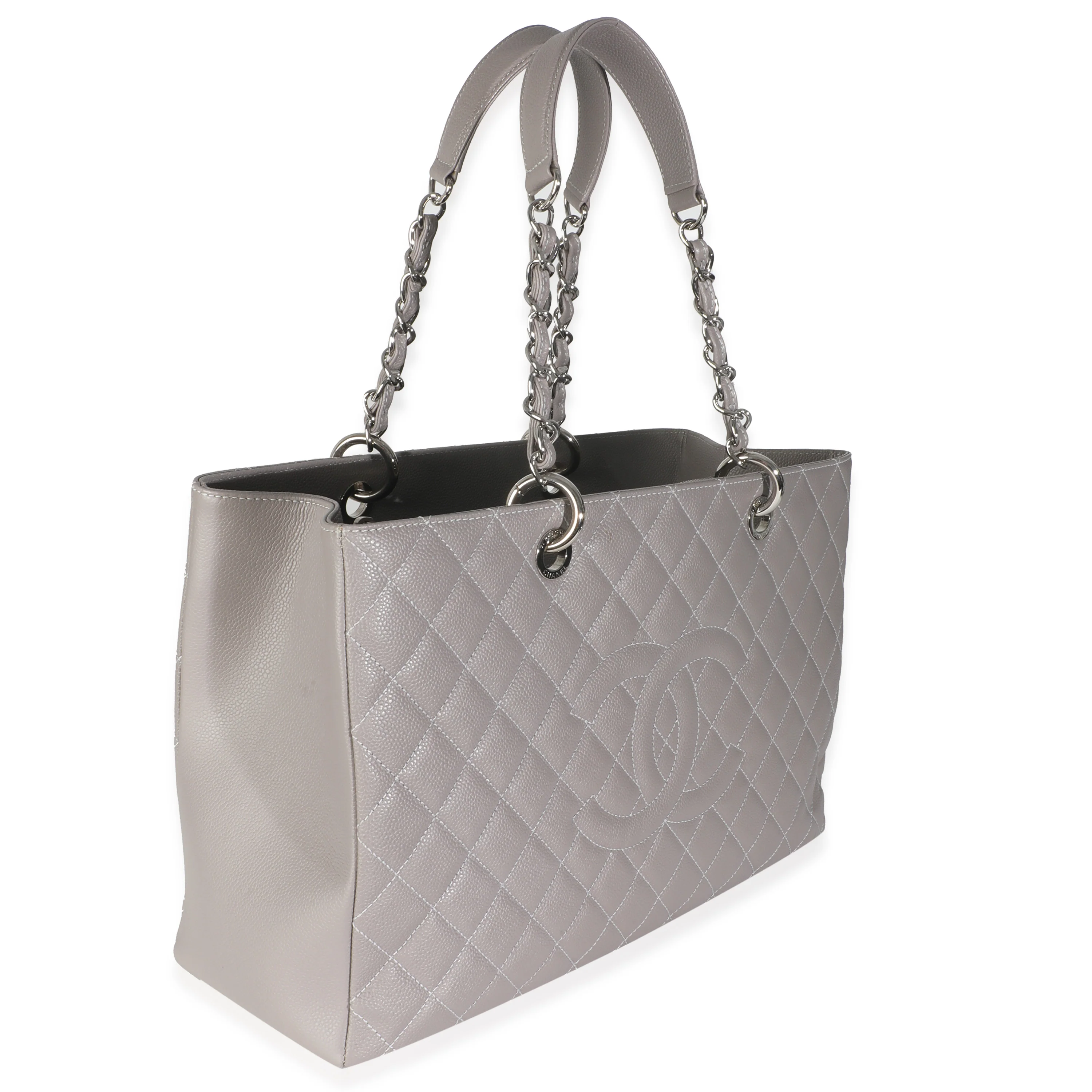 12A Grey Quilted Caviar XL Grand Shopping Tote - Image 2