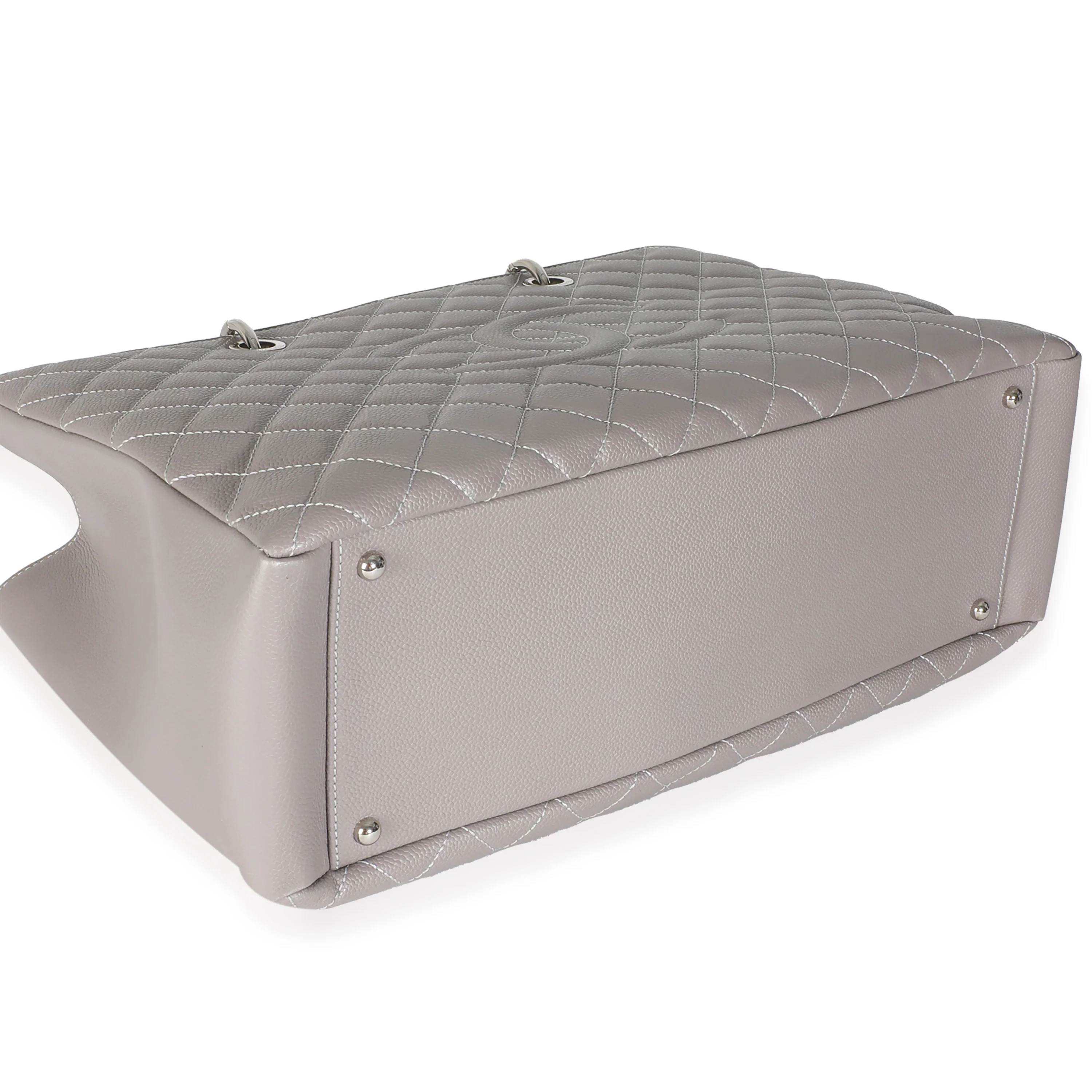 12A Grey Quilted Caviar XL Grand Shopping Tote - Image 5