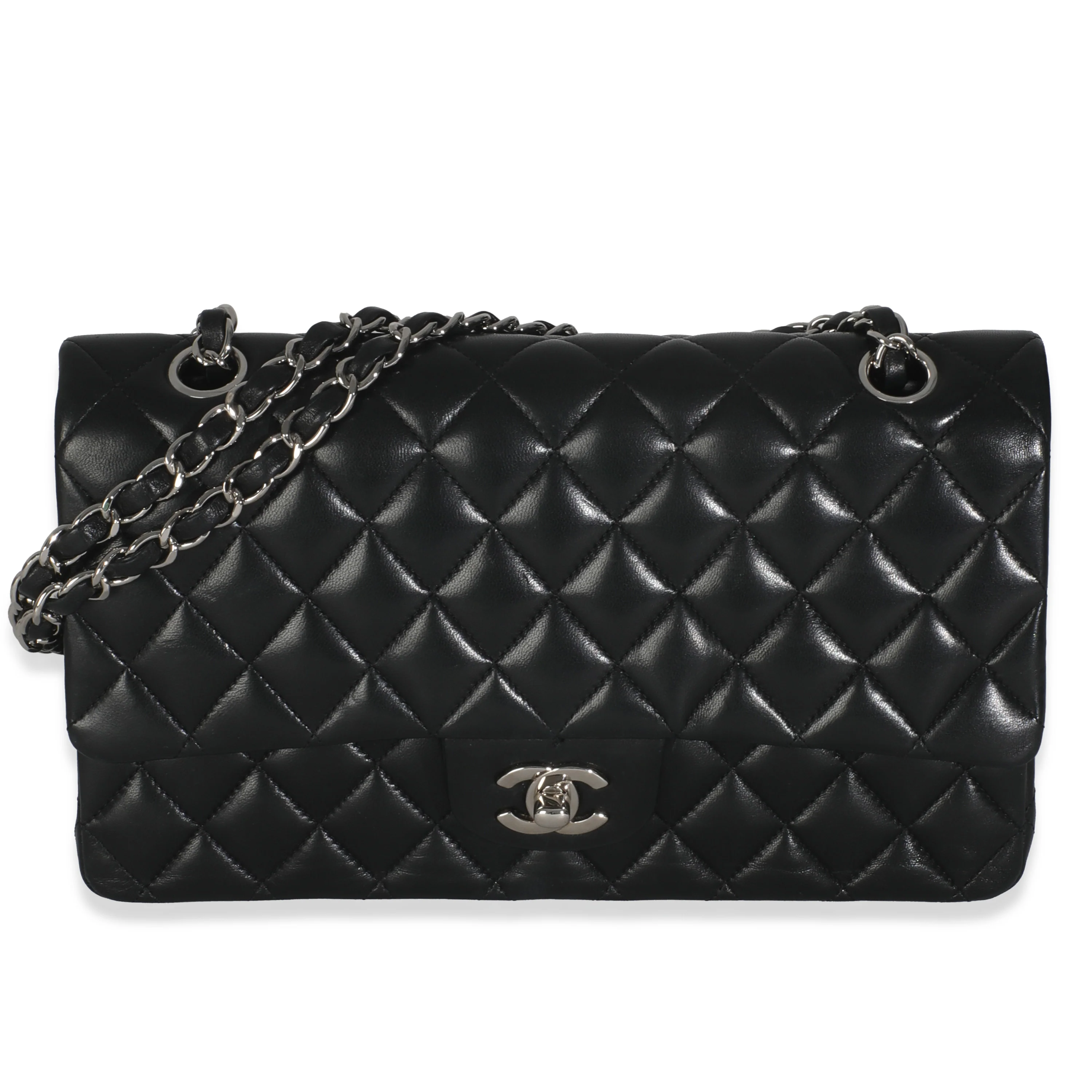 Black Quilted Lambskin Medium Classic Double Flap Bag