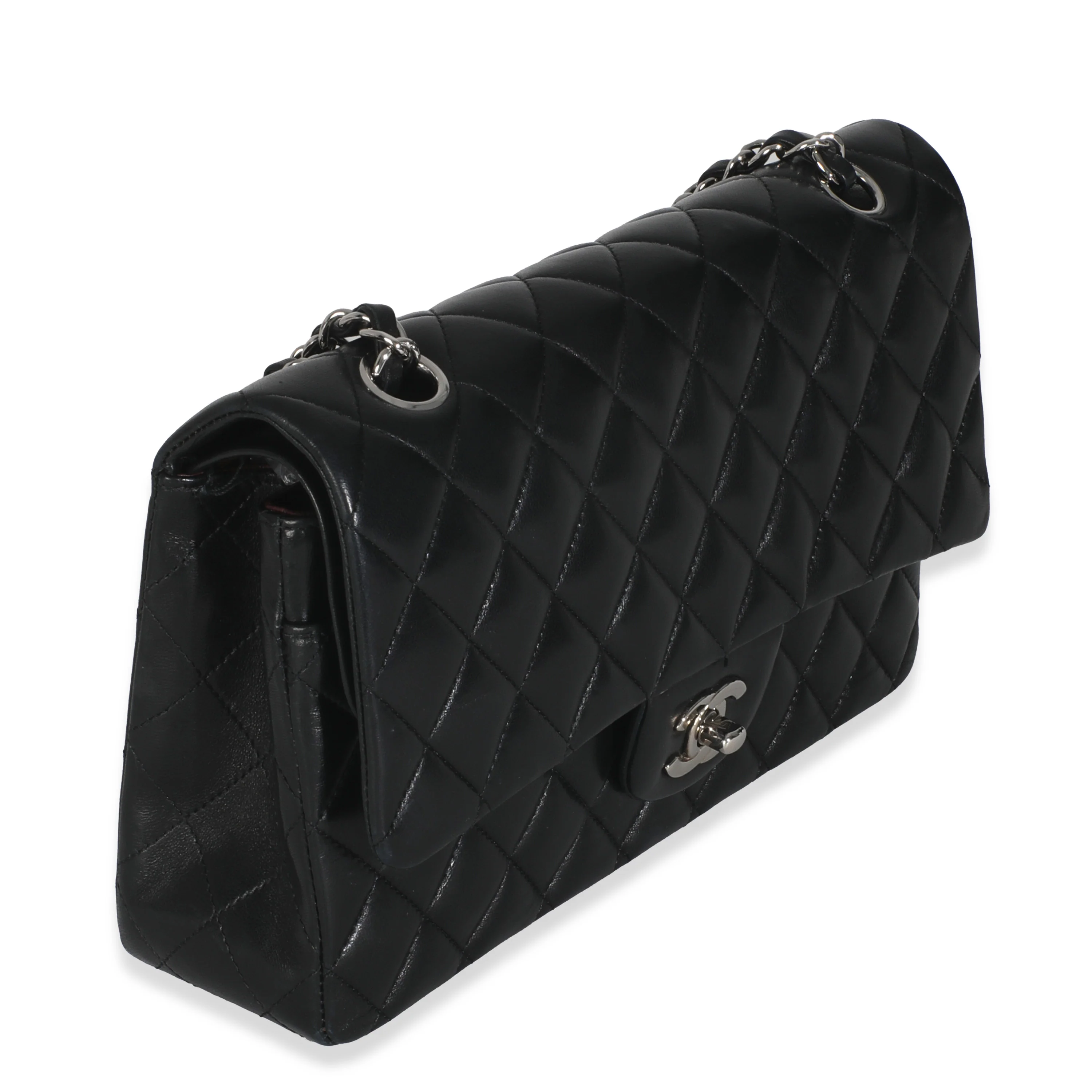 Black Quilted Lambskin Medium Classic Double Flap Bag - Image 3