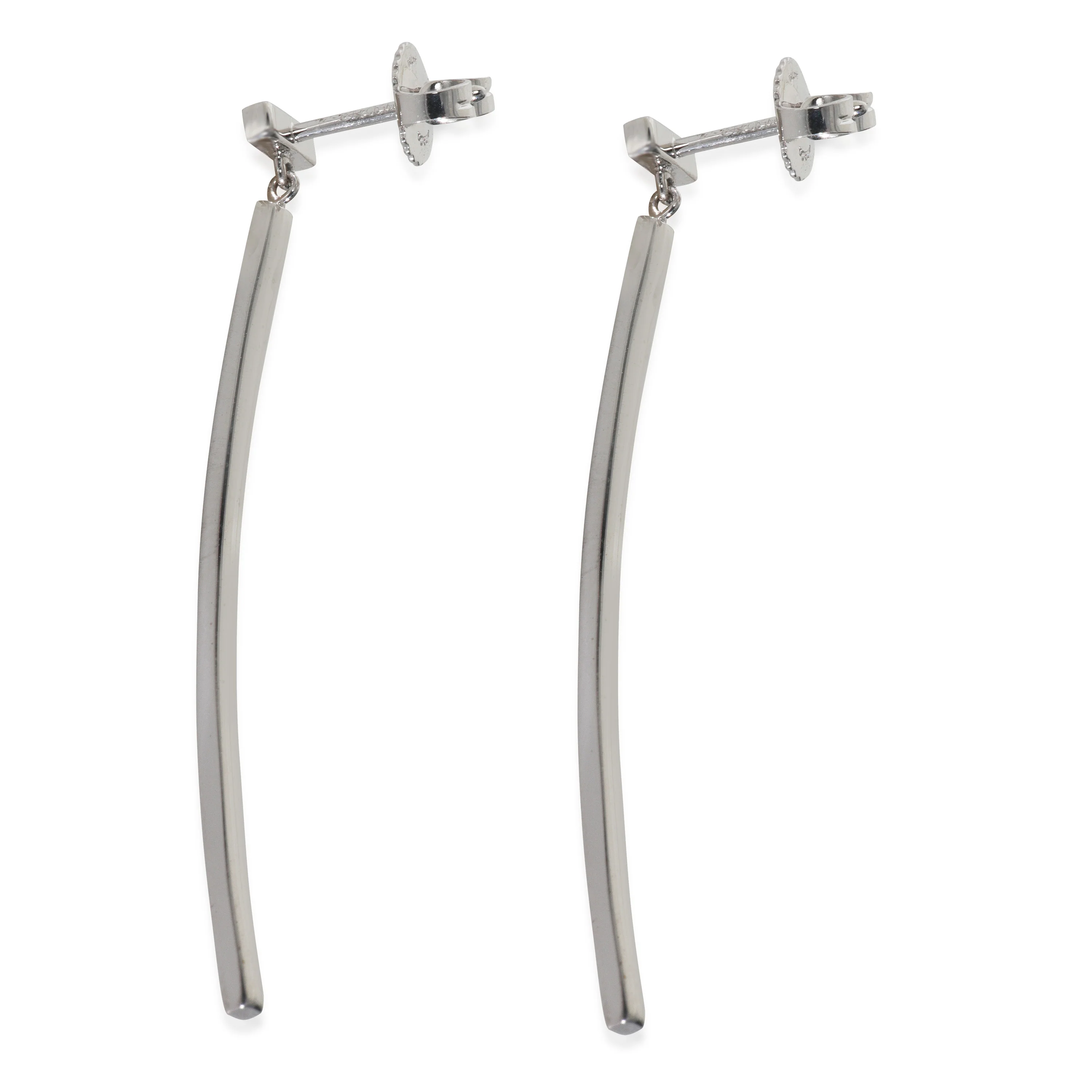 White Gold Diamond Tiffany T Earrings - Image 3