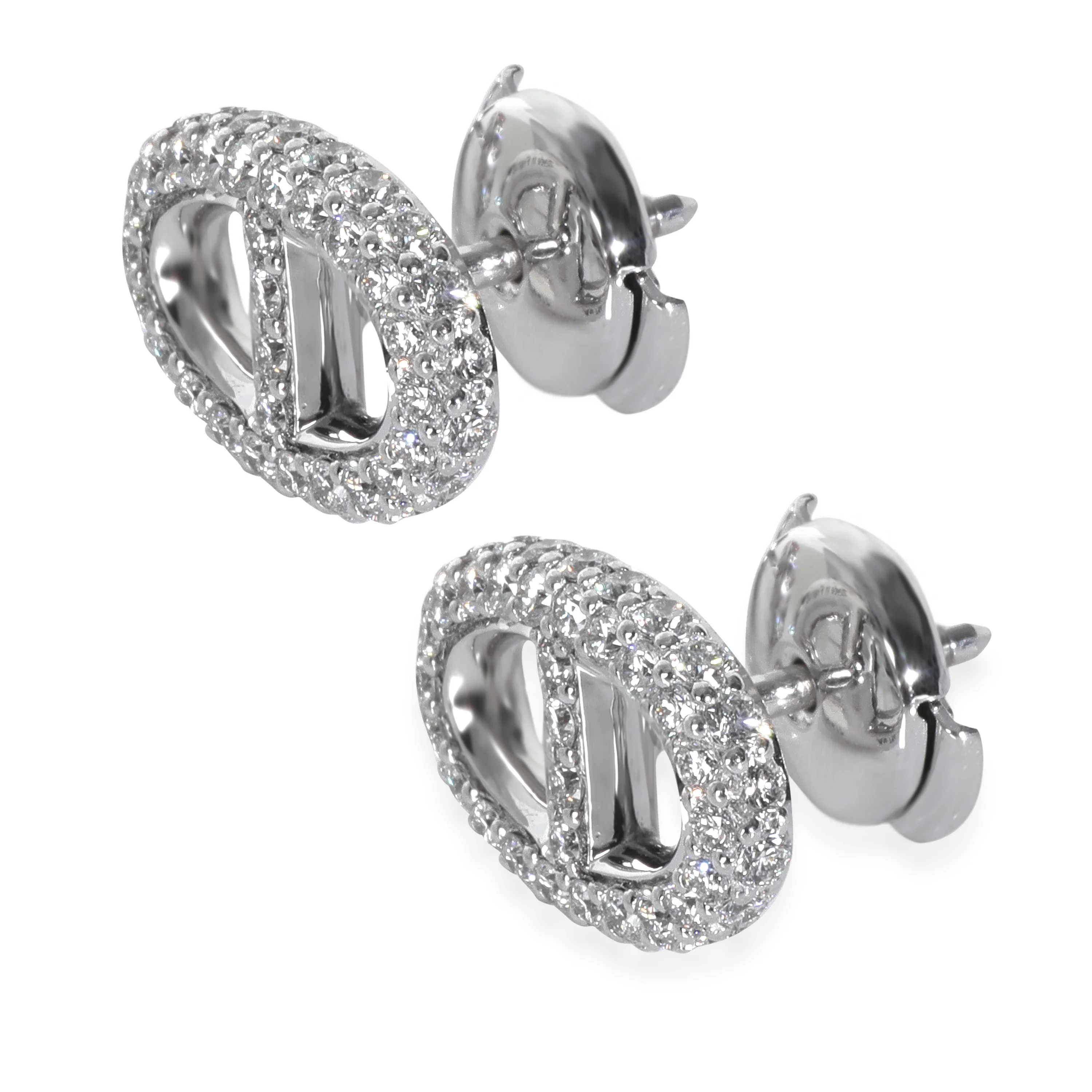 White Gold Diamond Farandole Earrings - Image 2