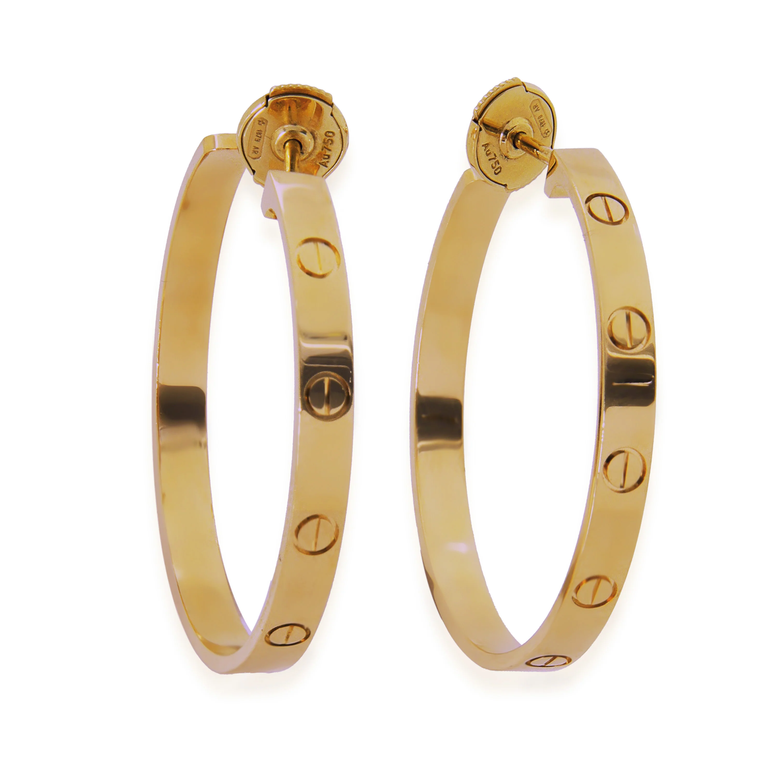 Yellow Gold Large Model Love Hoop Earrings