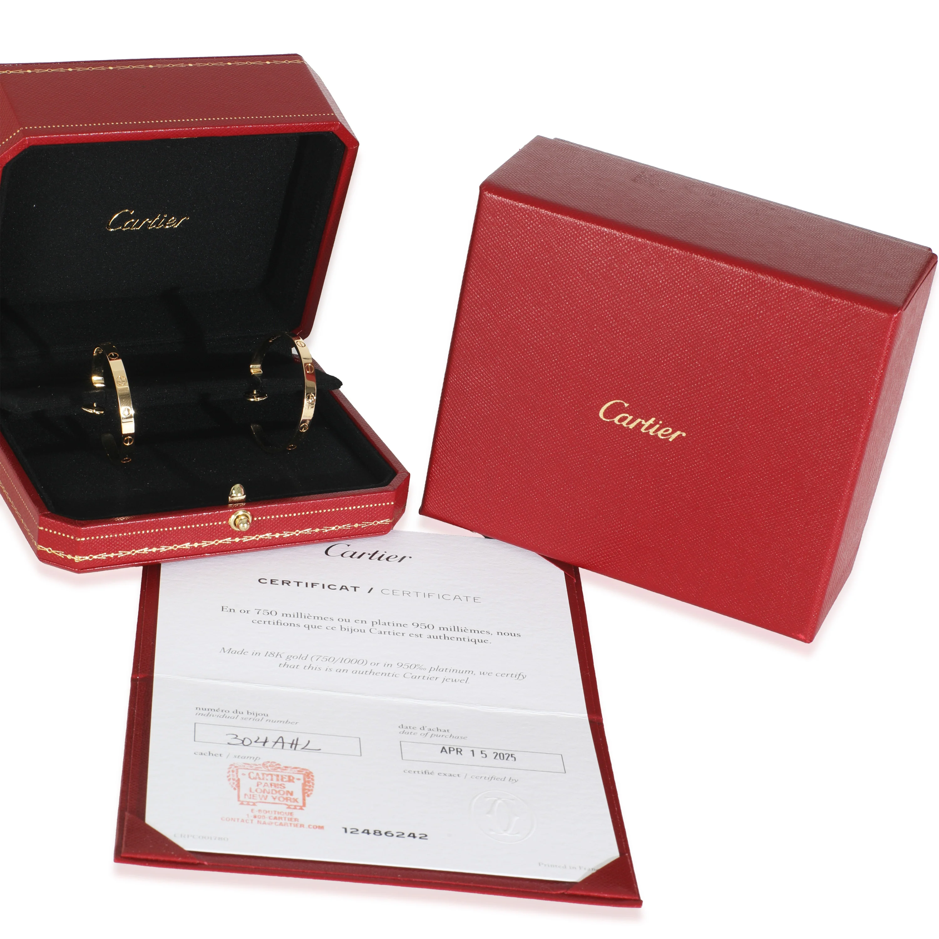Yellow Gold Large Model Love Hoop Earrings - Image 5