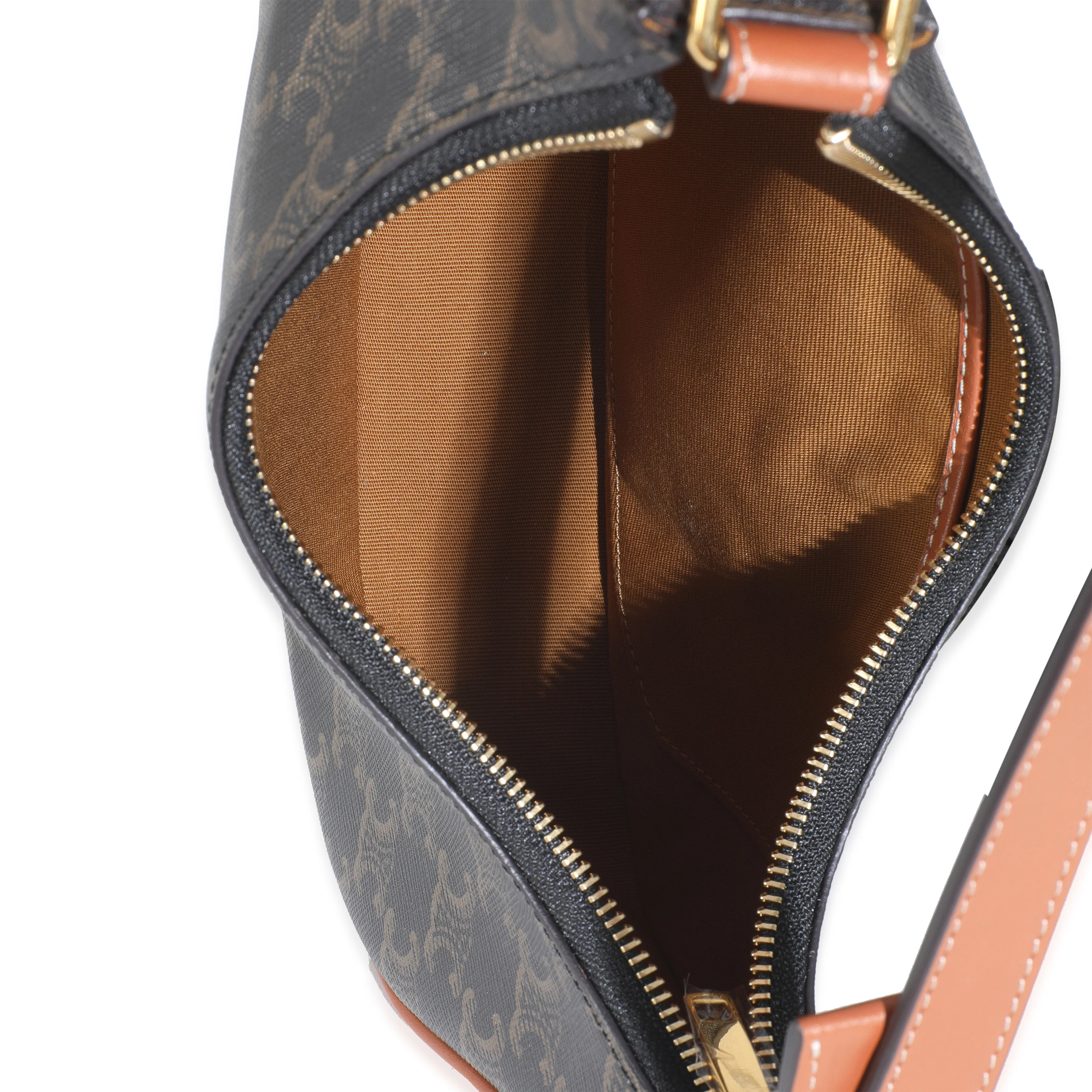 Tan Calfskin Triomphe Canvas Ava Shoulder Bag - Image 8