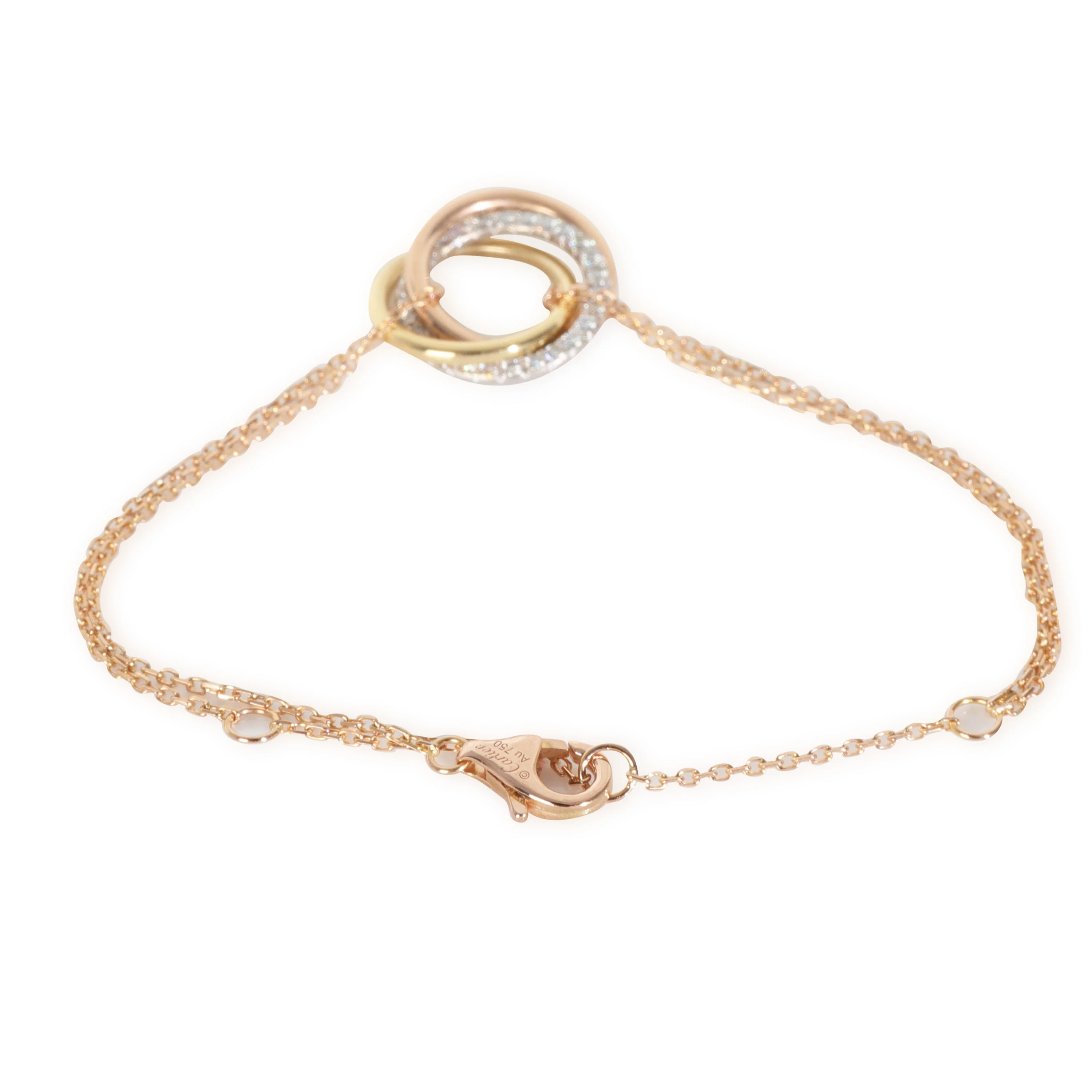 3-Tone Gold Diamond Trinity Bracelet - Image 3