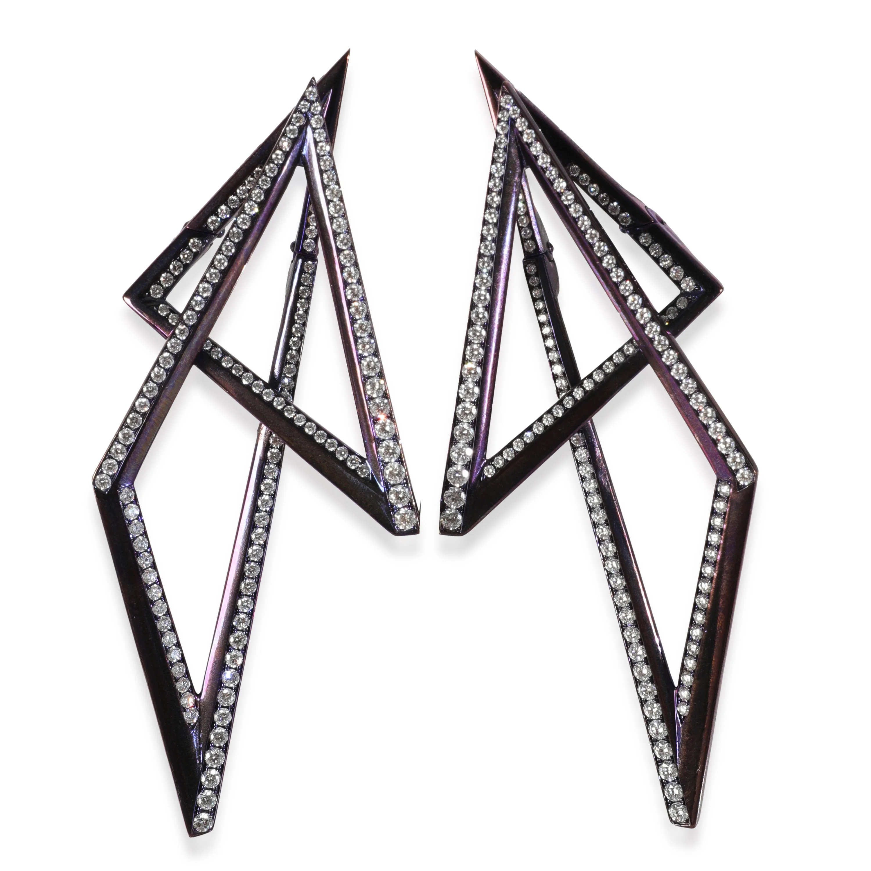 Purple Titanium Diamond Vertigo Infinity Earrings