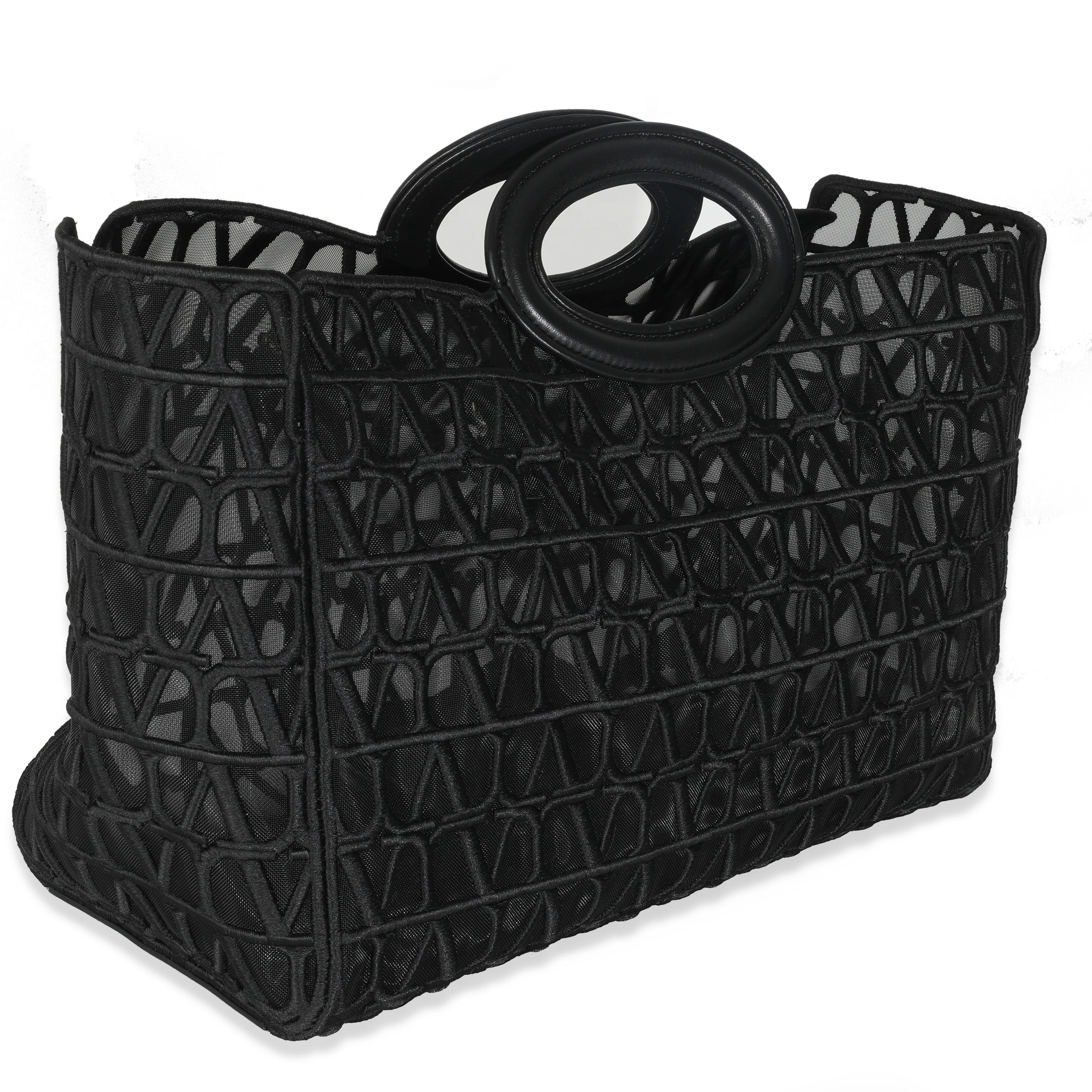 Black Mesh Fabric Le Troisieme Tote Bag - Image 3