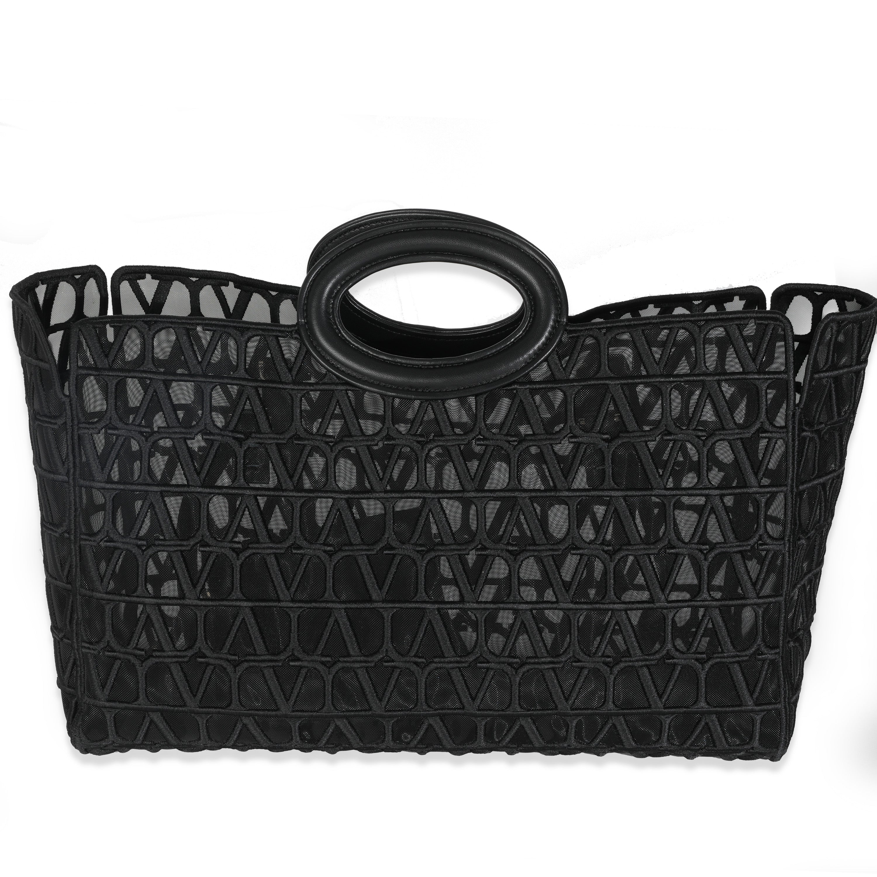 Black Mesh Fabric Le Troisieme Tote Bag - Image 4