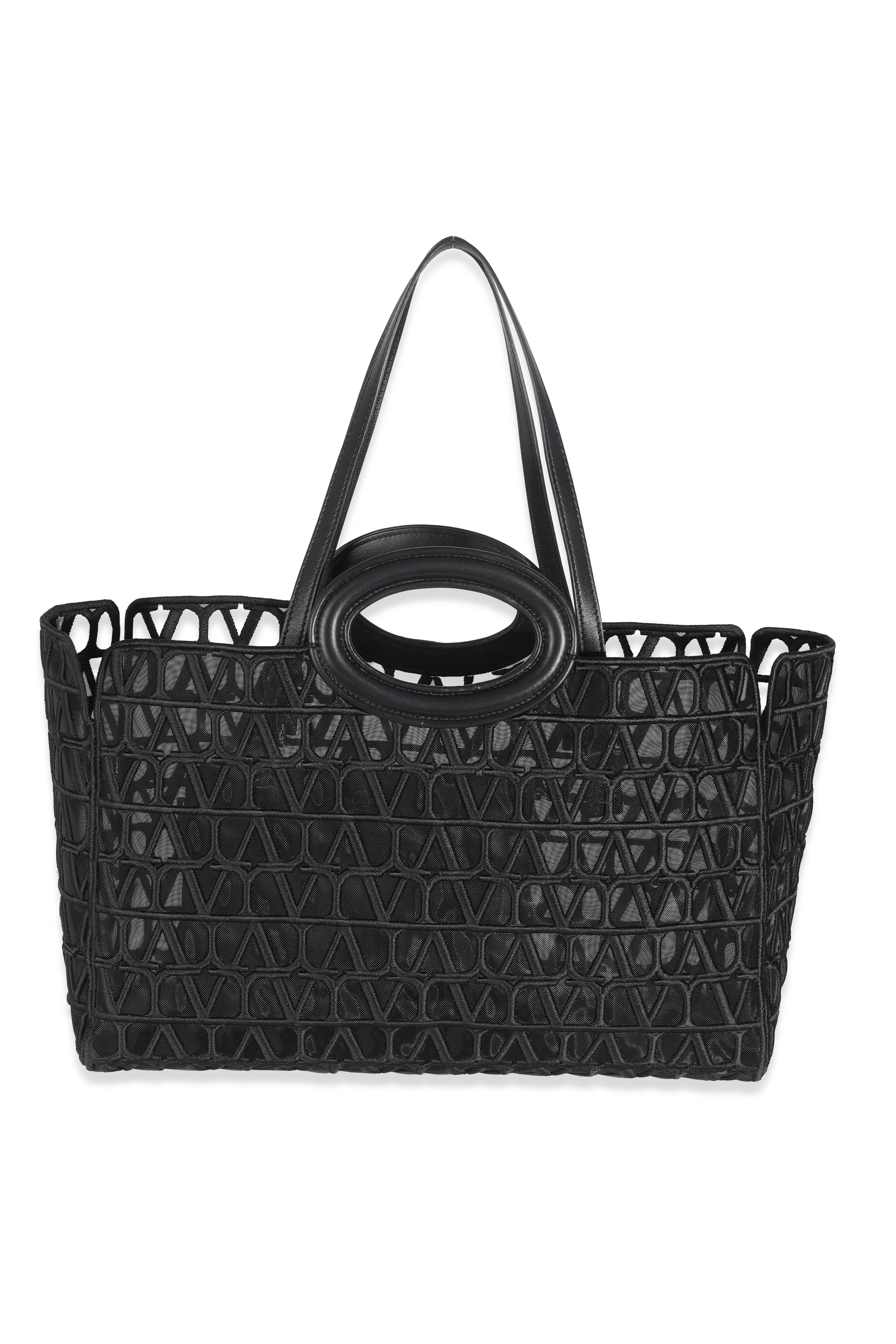 Black Mesh Fabric Le Troisieme Tote Bag - Image 8