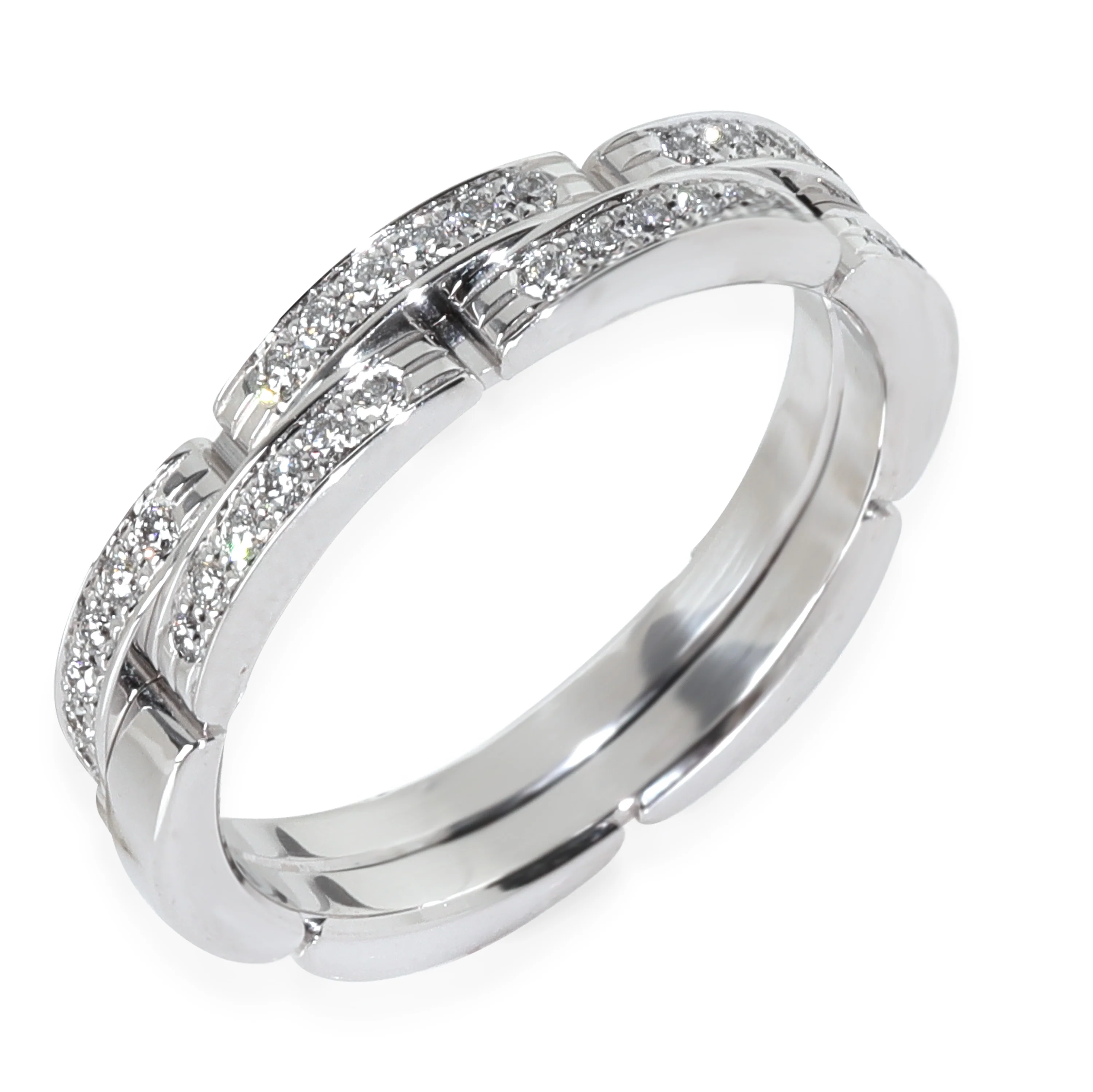White Gold Diamond Maillon Panthere Double Row Band - Image 2