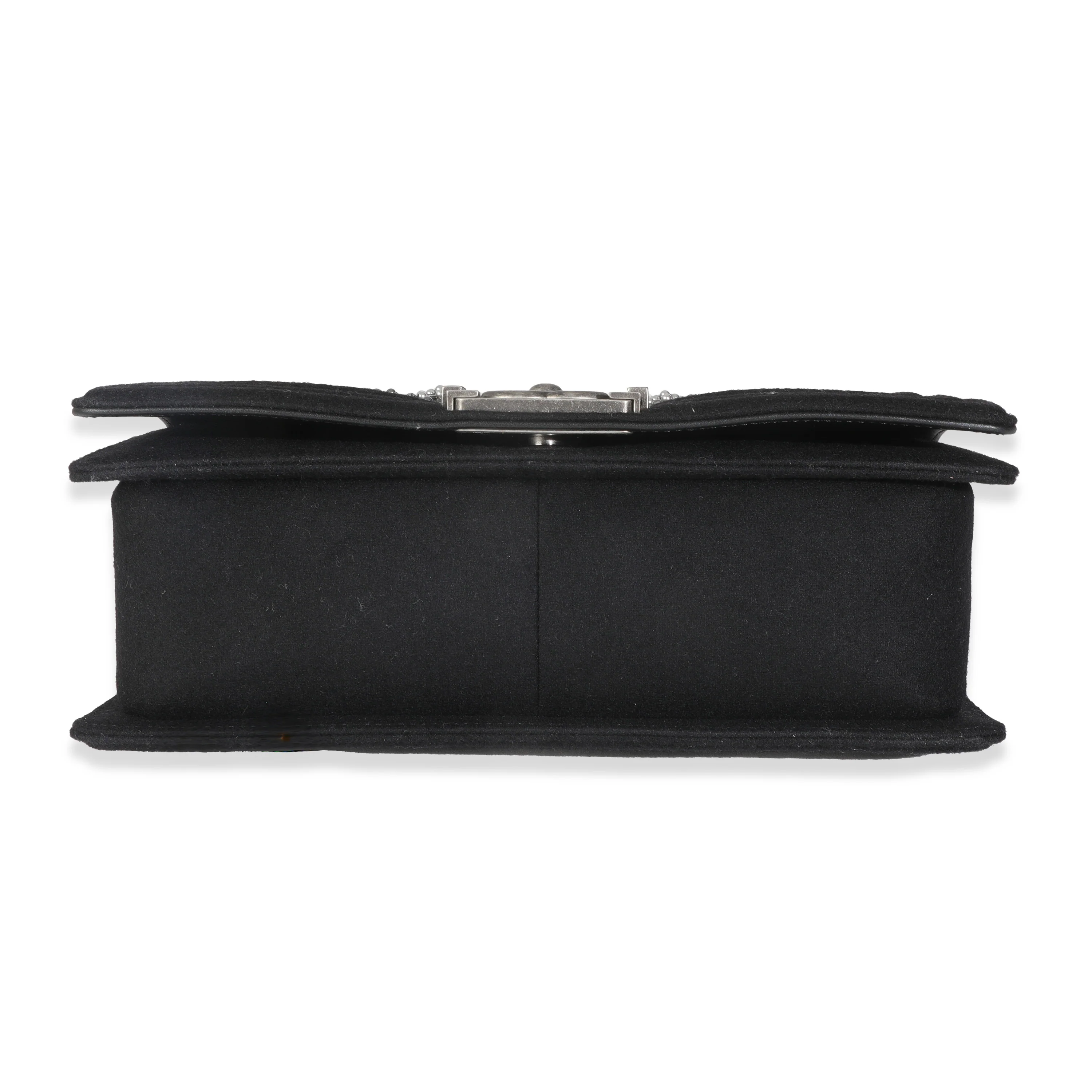Black Jersey Strass Old Medium Boy Bag - Image 5
