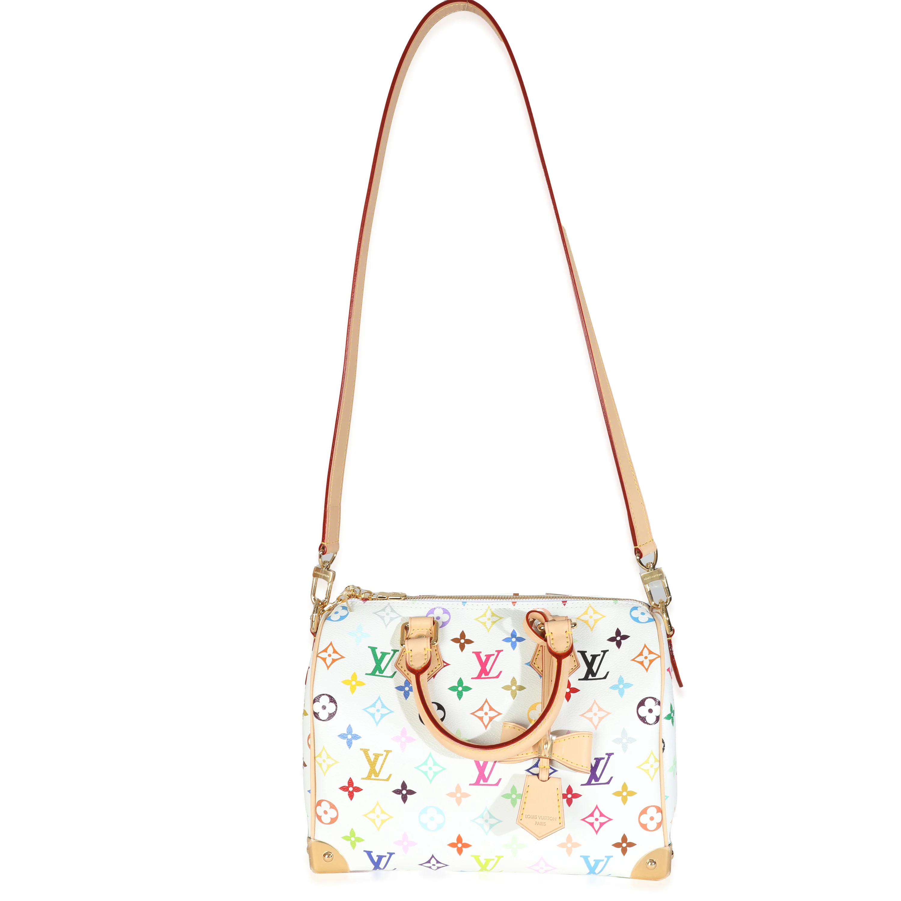 x TM Monogram White Multicolor Canvas Speedy Bandouliere 25 - Image 9