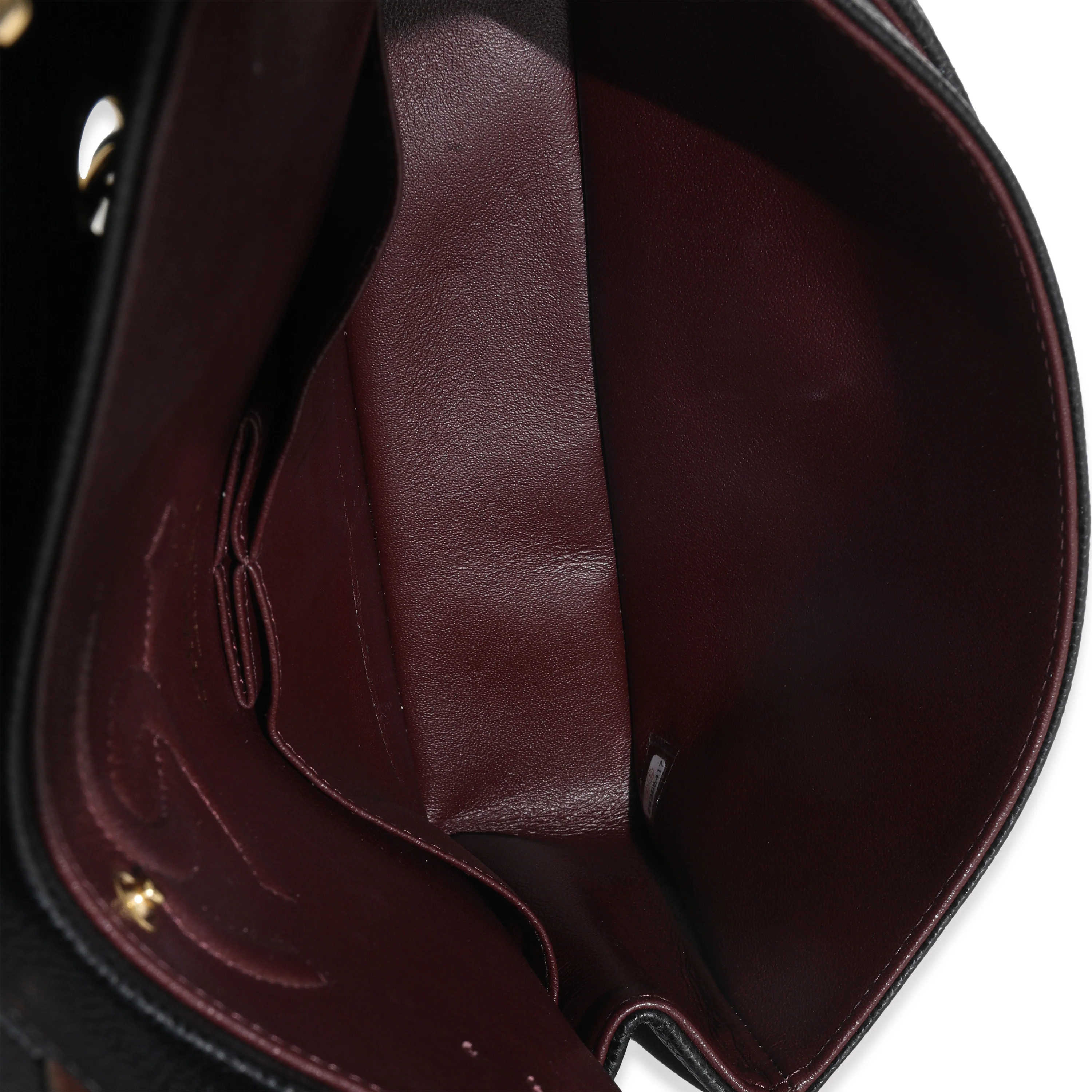 Black Quilted Caviar Medium Classic Double Flap Handbag - Image 9