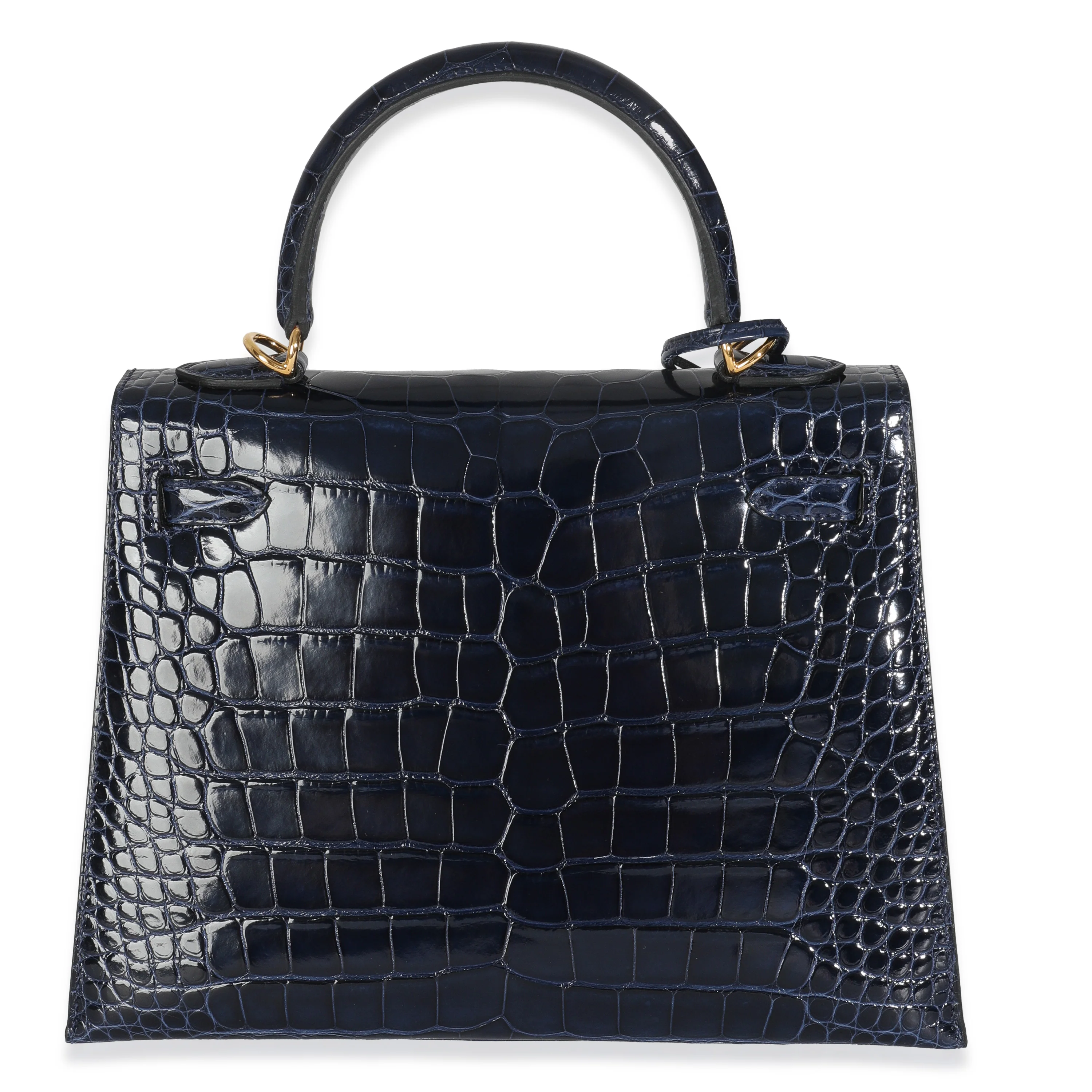 Bleu Saphir Shiny Alligator Sellier Kelly 25 GHW - Image 5