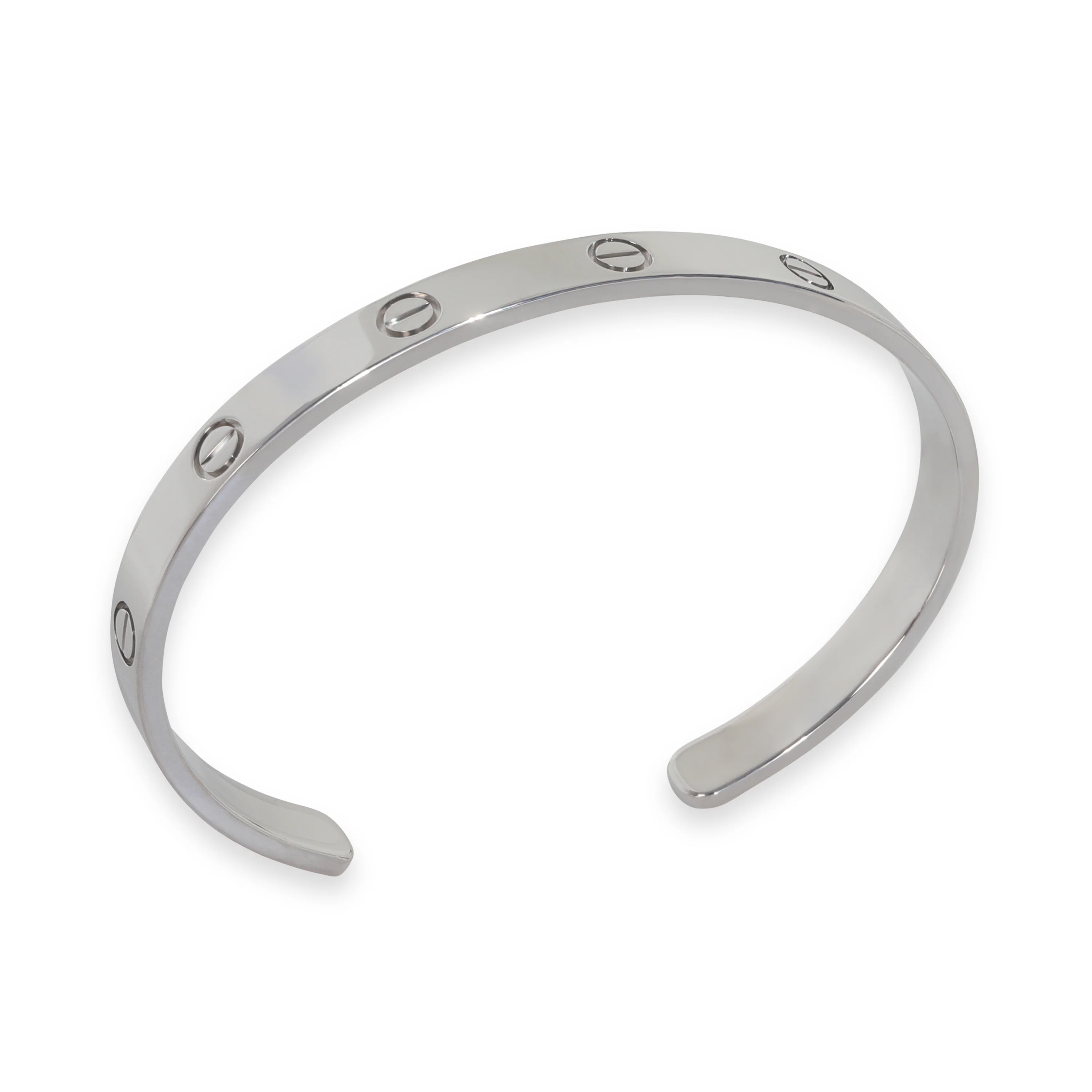 White Gold Love Cuff Bracelet - Image 4