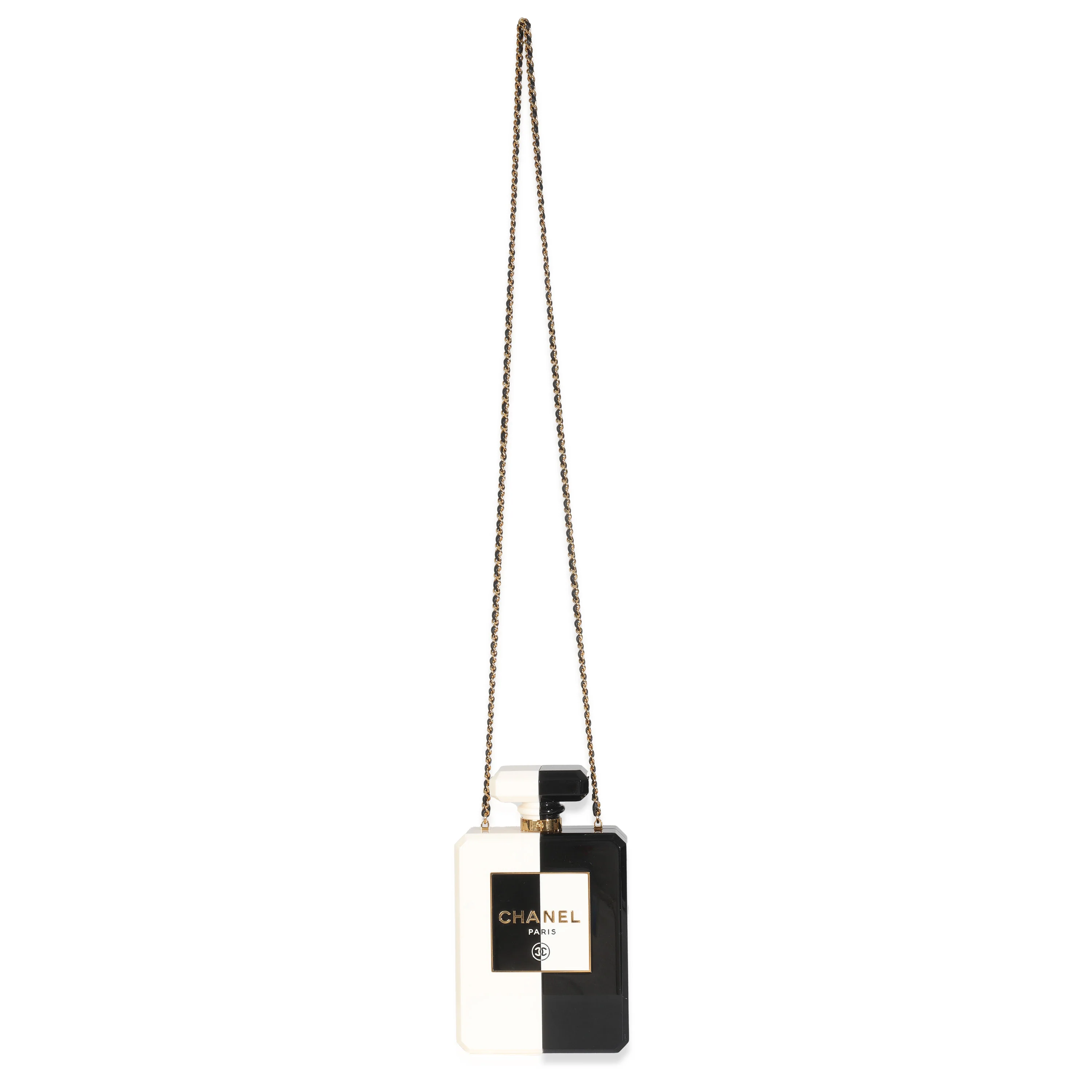 White Black Plexiglass Perfume Bottle Clutch - Image 8