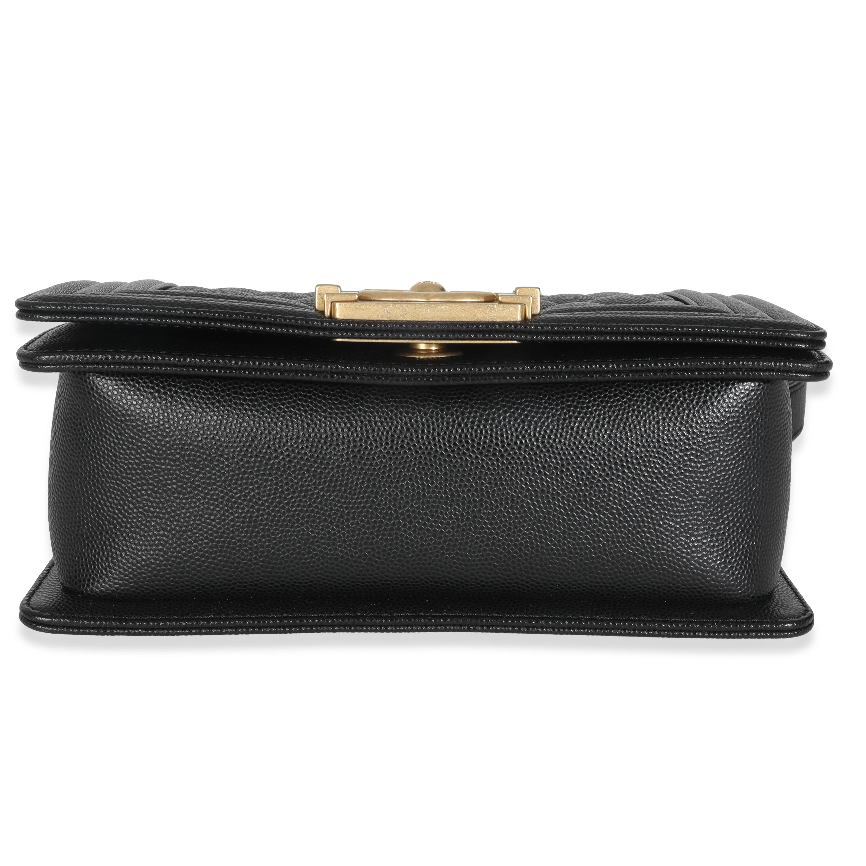Black Quilted Caviar Small Boy Handbag - Image 5