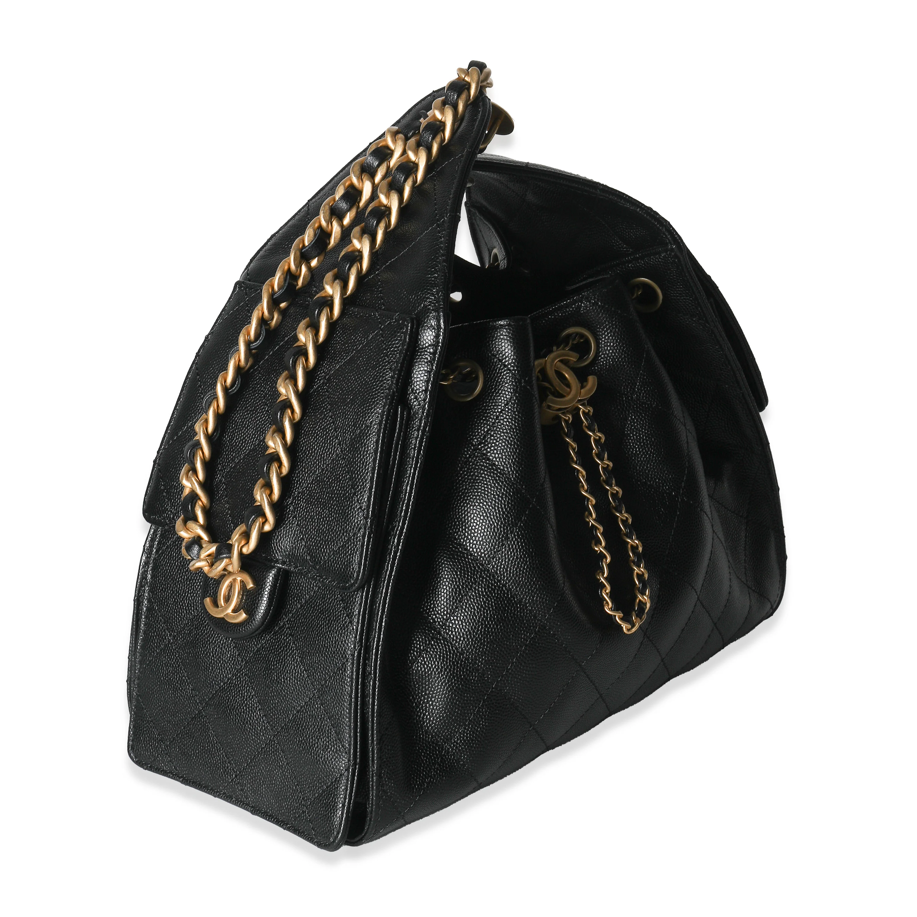 Black Quilted Caviar Small Chanel 25 Handbag - Image 3