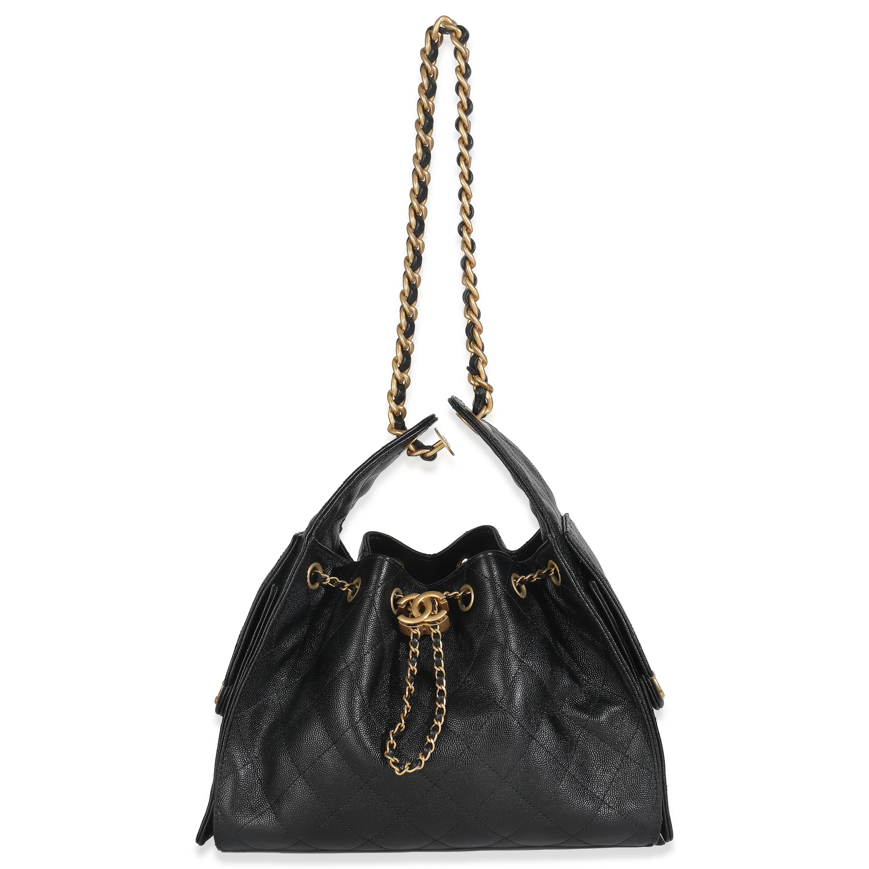 Black Quilted Caviar Small Chanel 25 Handbag - Image 5