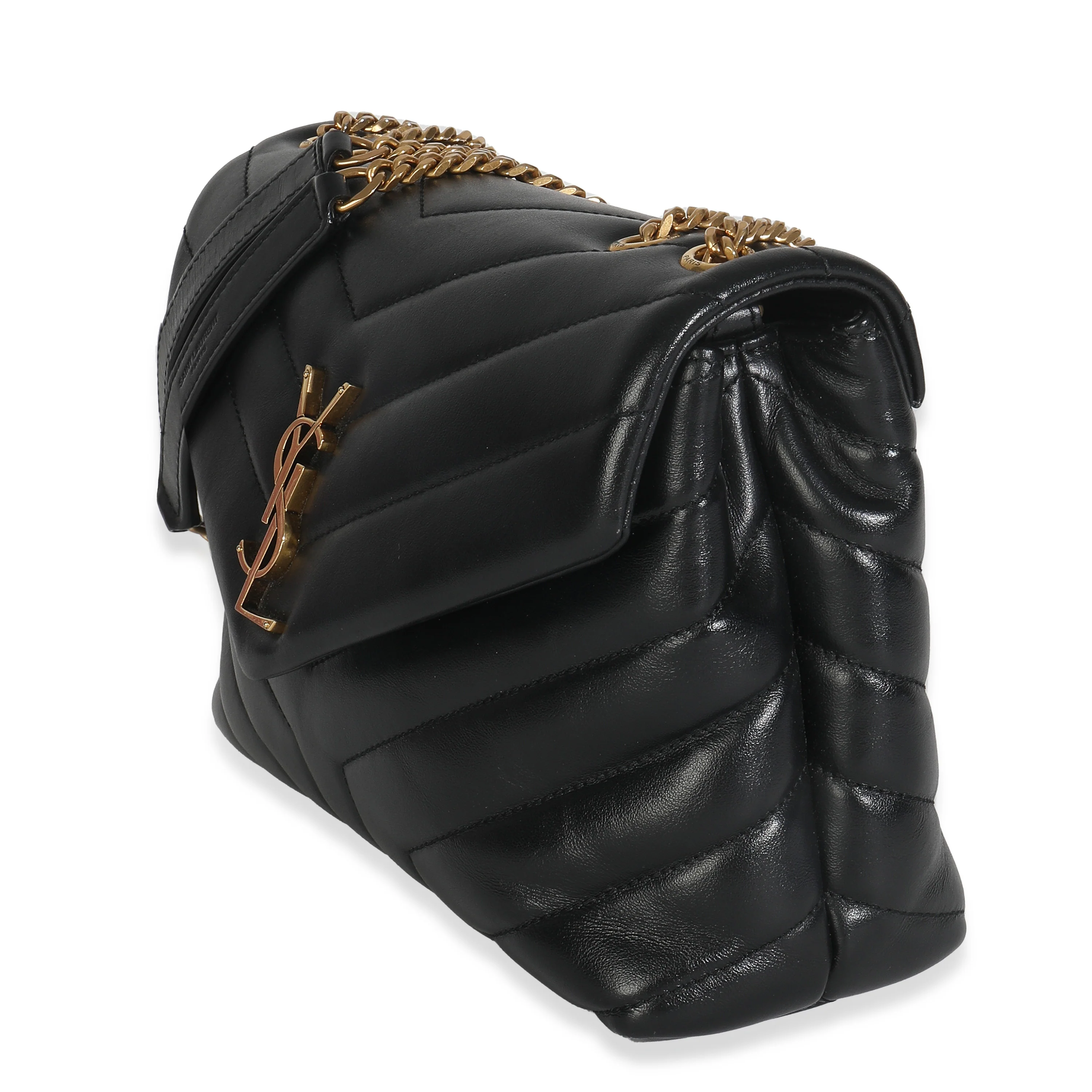 Black Calfskin Y Quilted Monogram Small Loulou Chain Satchel - Image 2