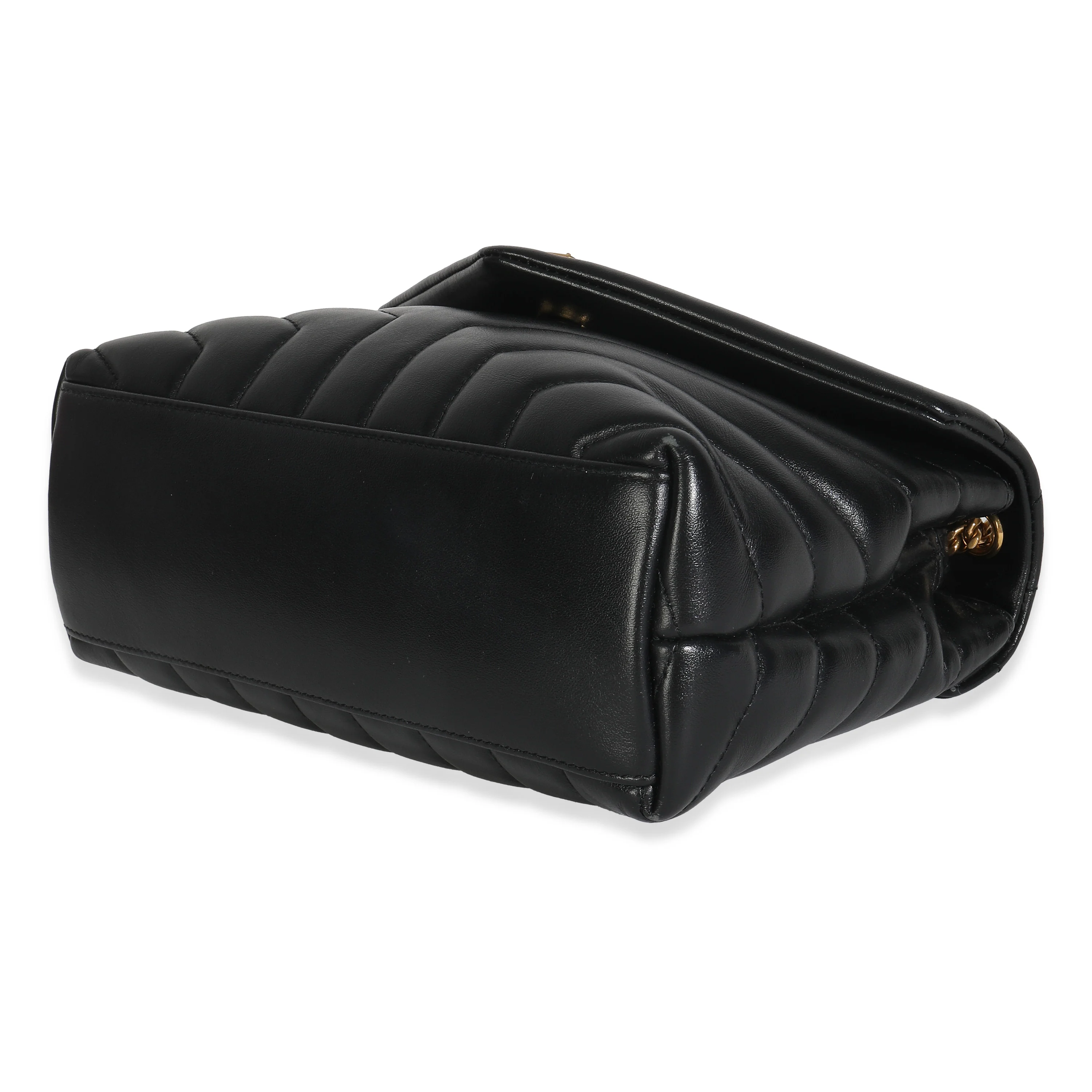 Black Calfskin Y Quilted Monogram Small Loulou Chain Satchel - Image 7