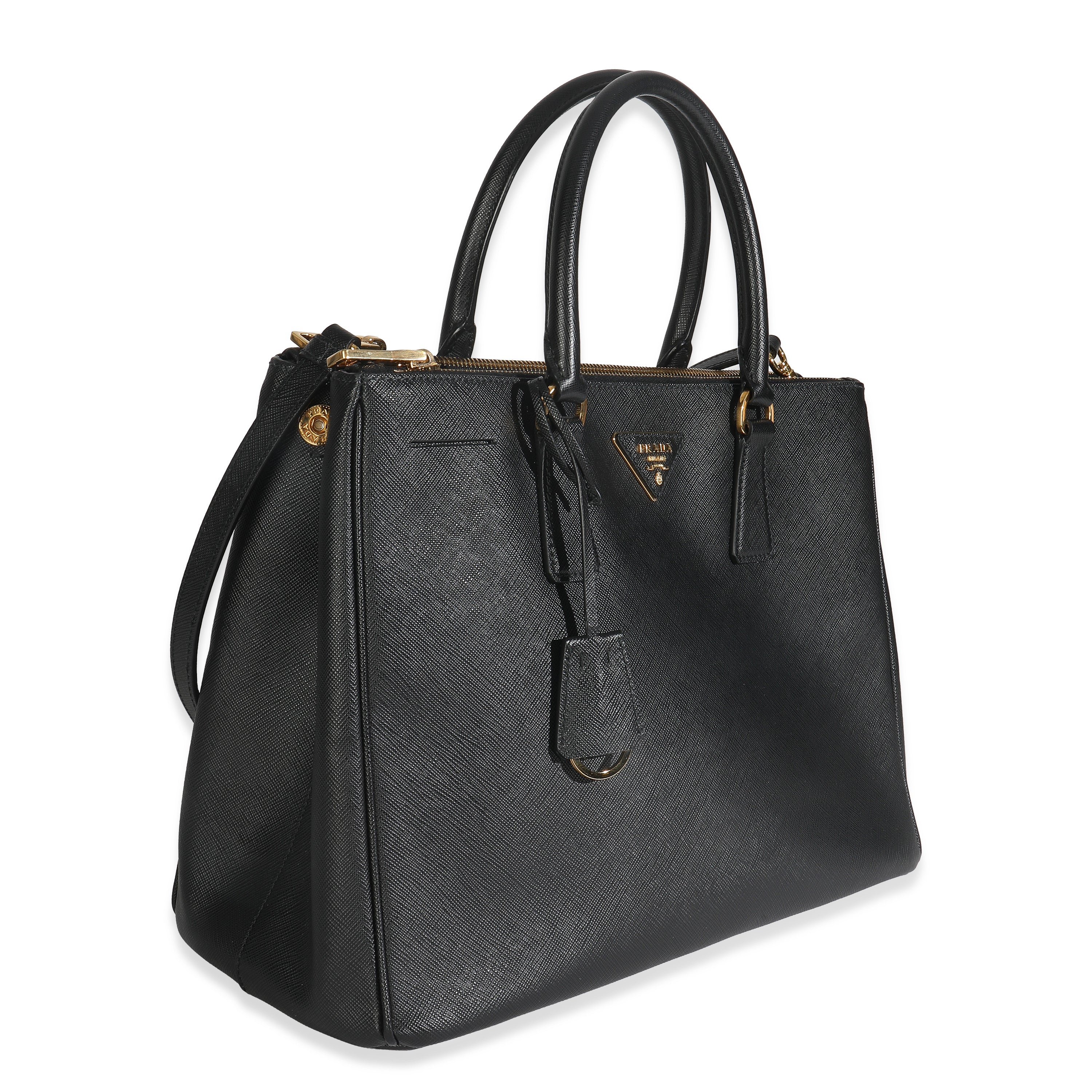 Black Saffiano Galleria Lux Medium Double Zip Tote - Image 3