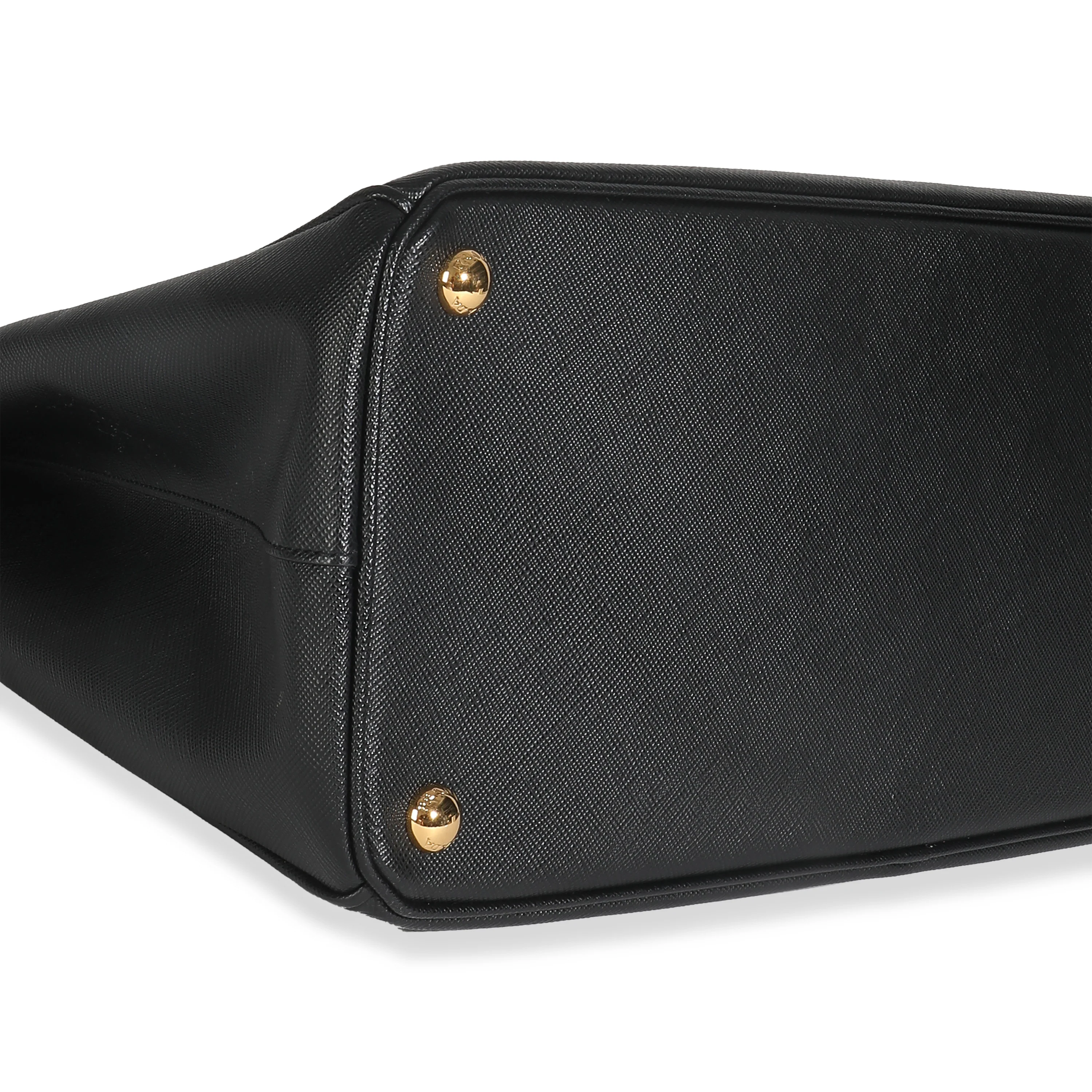 Black Saffiano Galleria Lux Medium Double Zip Tote - Image 6