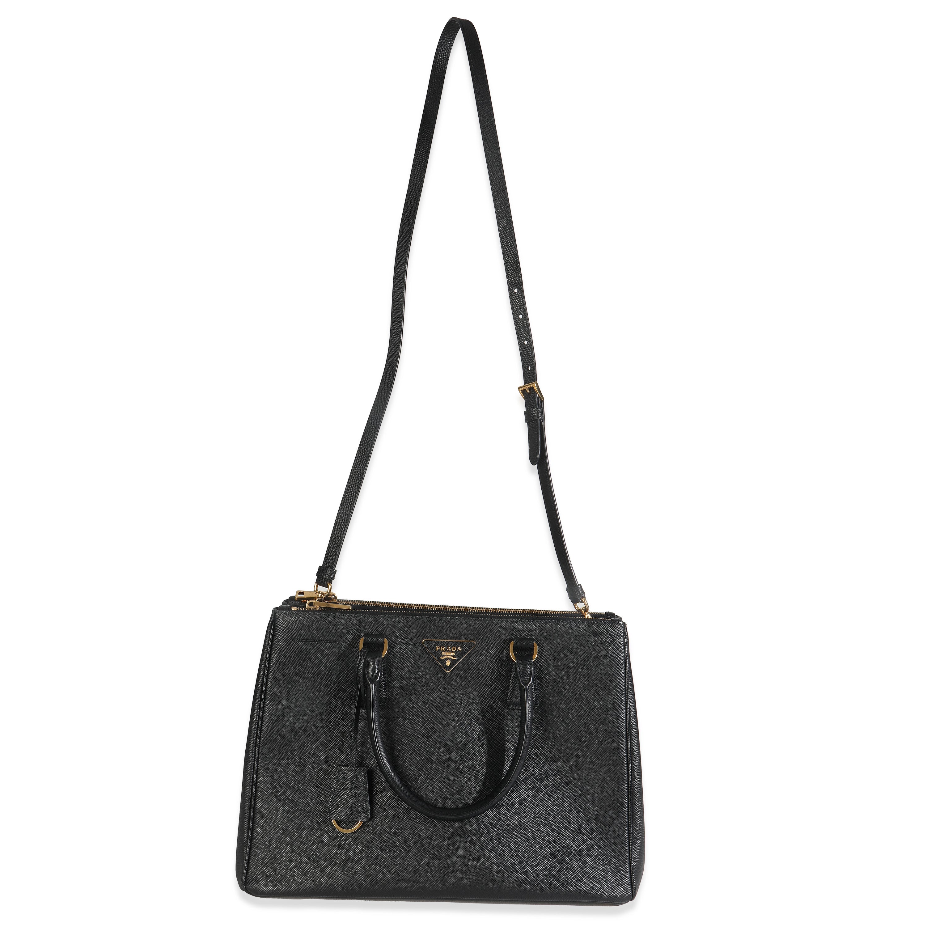 Black Saffiano Galleria Lux Medium Double Zip Tote - Image 8