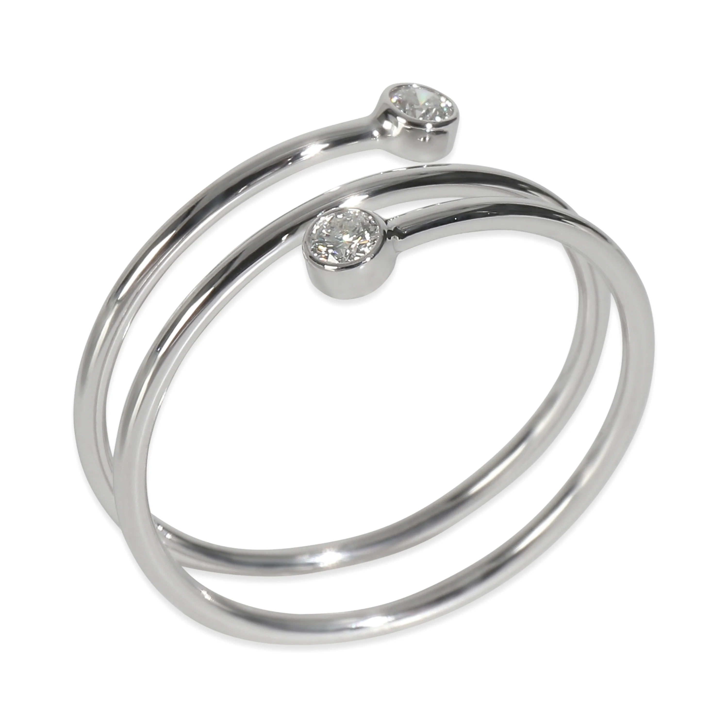Platinum Diamond Elsa Peretti Hoop Ring - Image 3