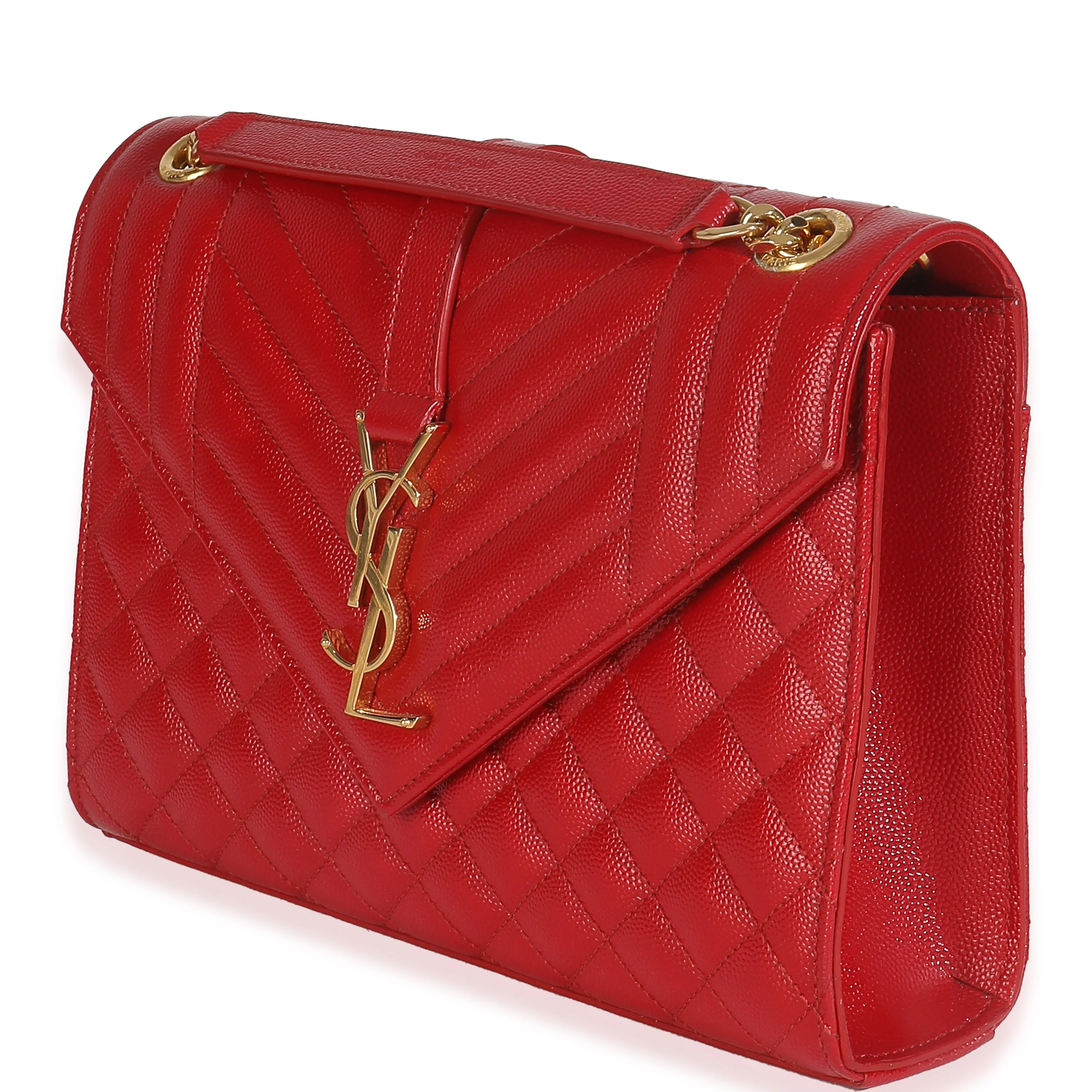 Red Monogram Matelasse Medium Envelope Chain Bag - Image 2