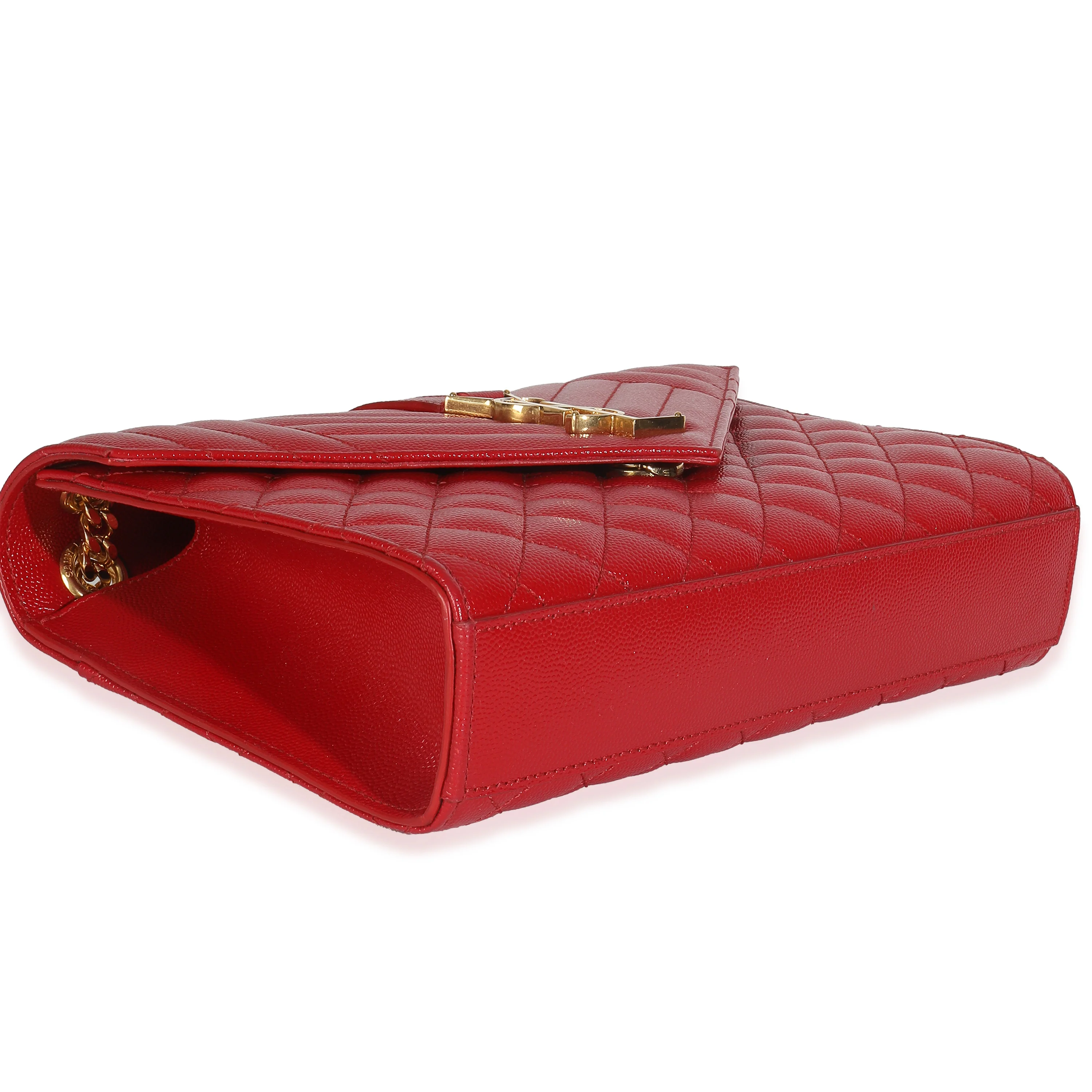 Red Monogram Matelasse Medium Envelope Chain Bag - Image 8