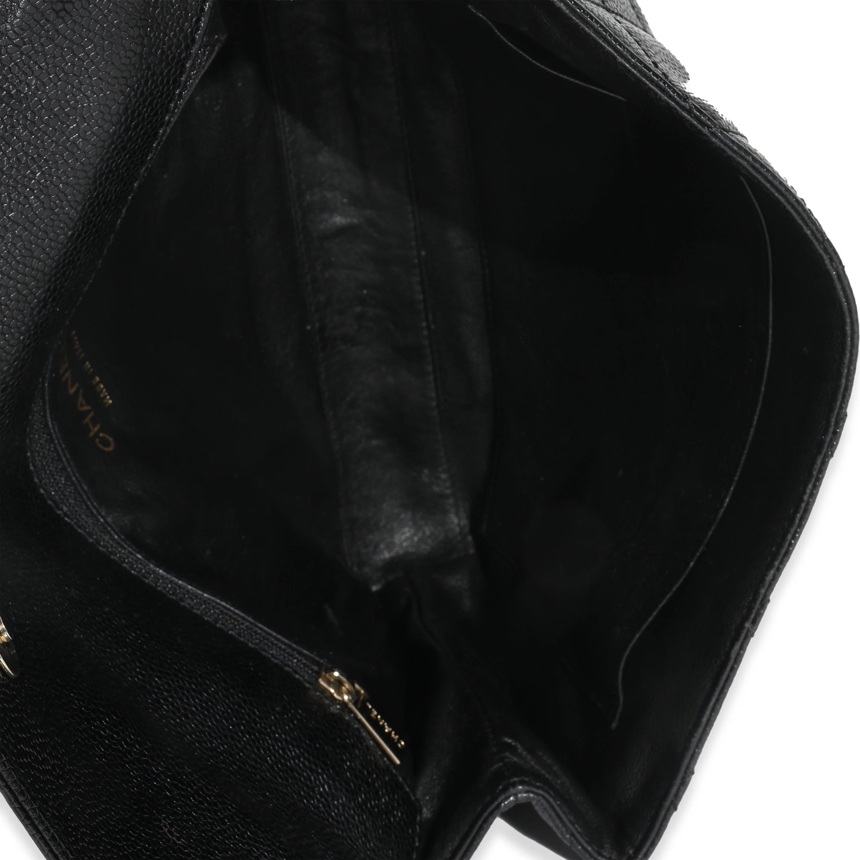 Vintage Black Quilted Caviar Large Clutch Handbag - Image 8