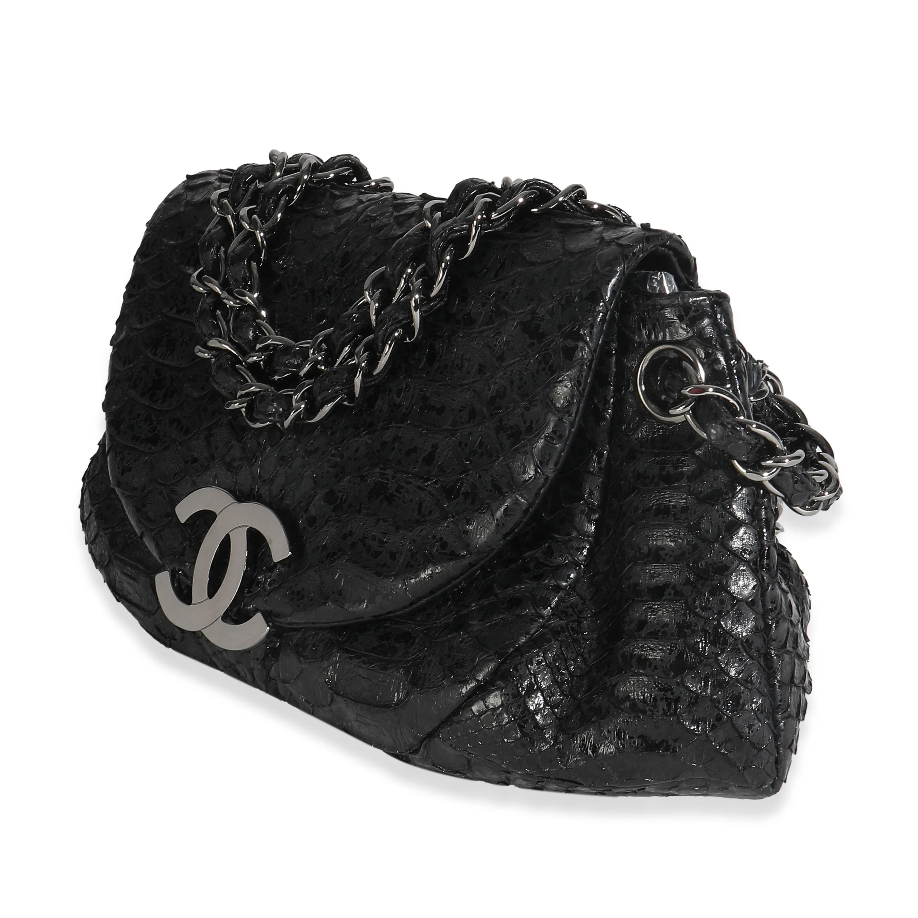 Black Python Sensual CC Small Accordion Flap Bag - Image 2